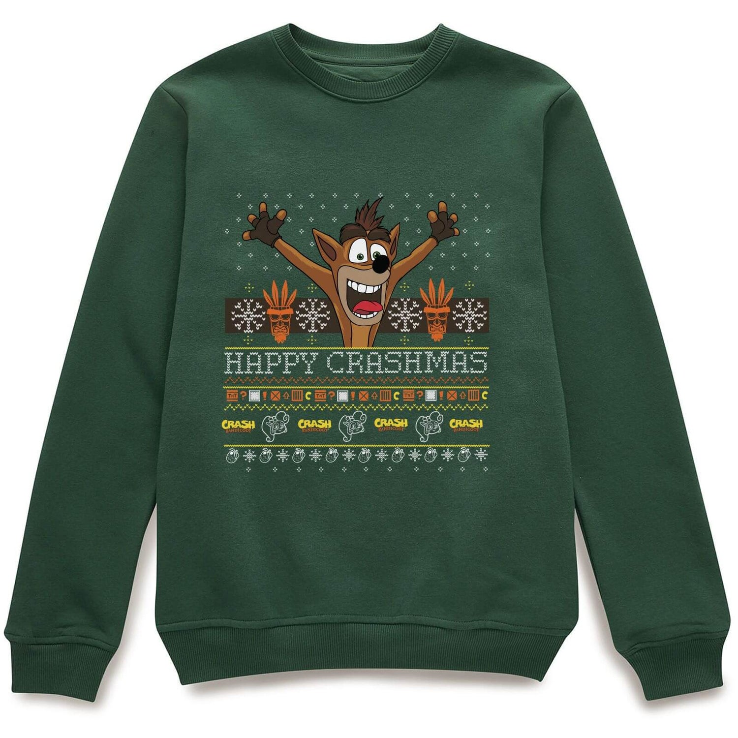 Crash Bandicoot Happy Crashmas Christmas Jumper - Green