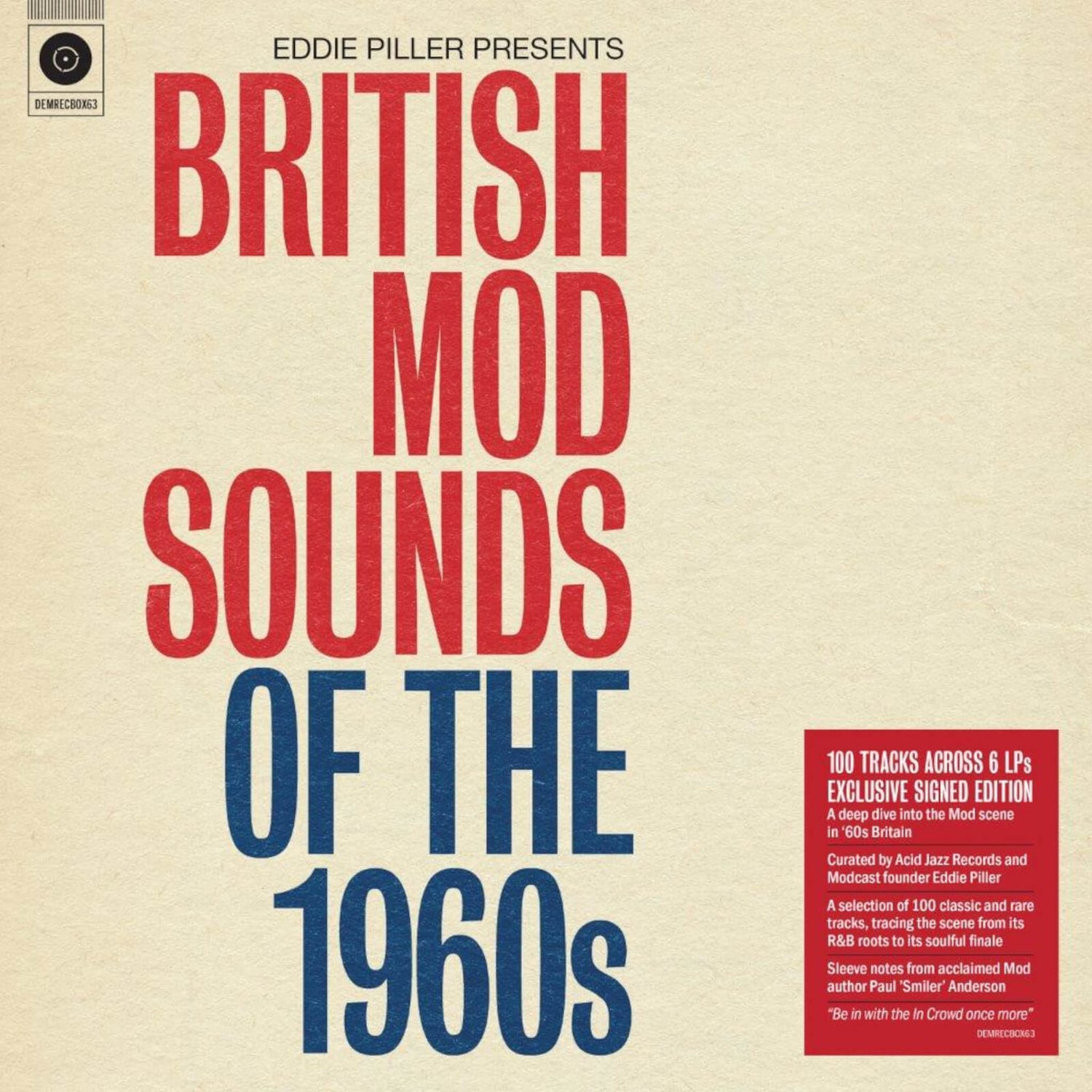 Eddie Piller Presents - British Mod Sounds Of the 1960s (Signed Edition - 140g Black Vinyl) Vinyl Box Set Box Set