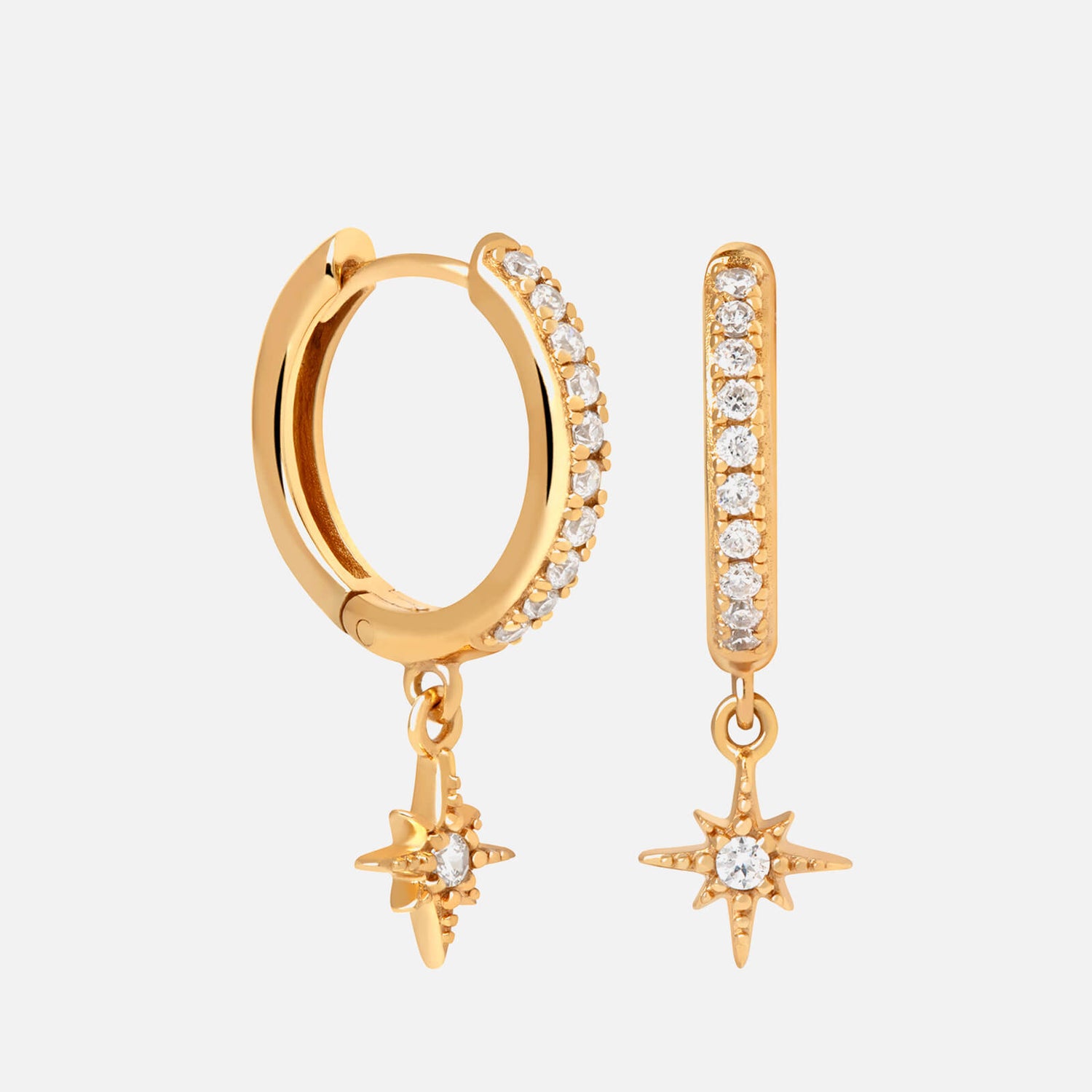 Astrid & Miyu Crystal Star Gold-Plated Hoop Earrings