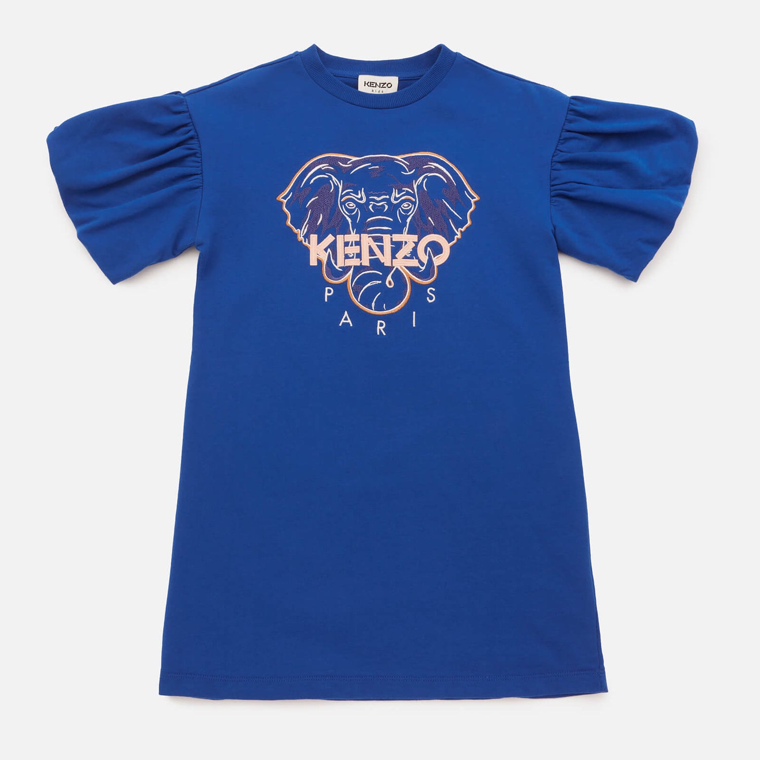 KENZO Girls' Elephant Logo Dress - Blue - 5 Years