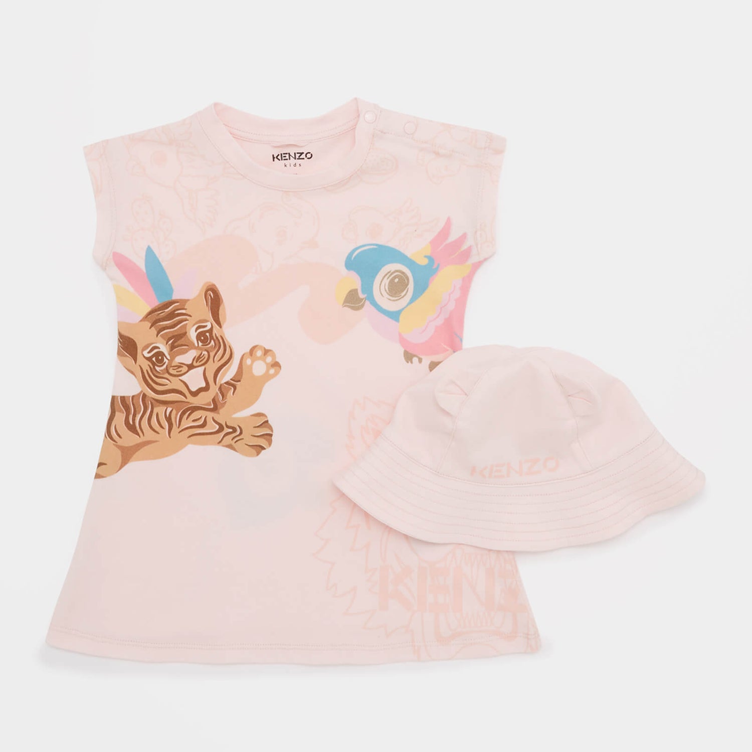 KENZO Babys' Dress and Hat Set - Pale Pink