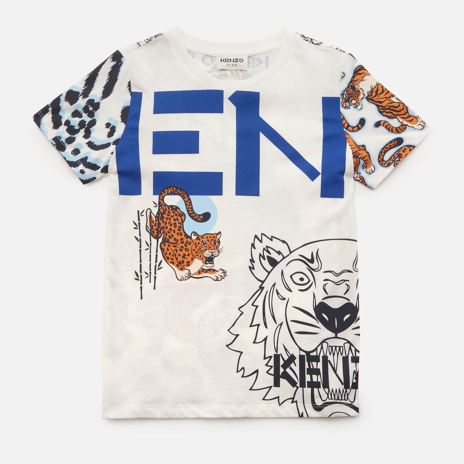 KENZO Boys' Short Sleeve Tiger T-Shirt - Off White - 5 Years