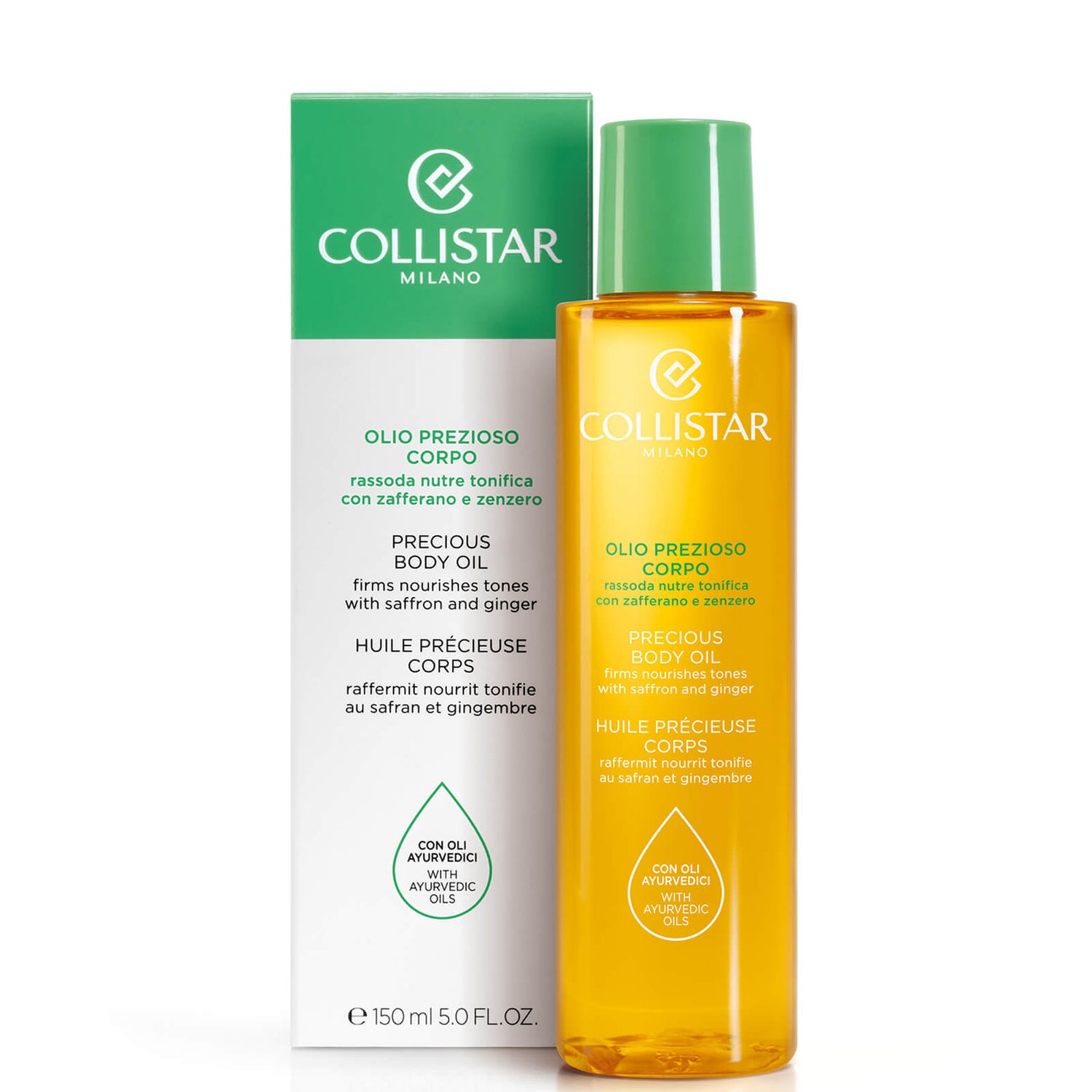 Collistar Precious Body Oil Firms Nourishes Tones With Saffron and Ginger 150ml