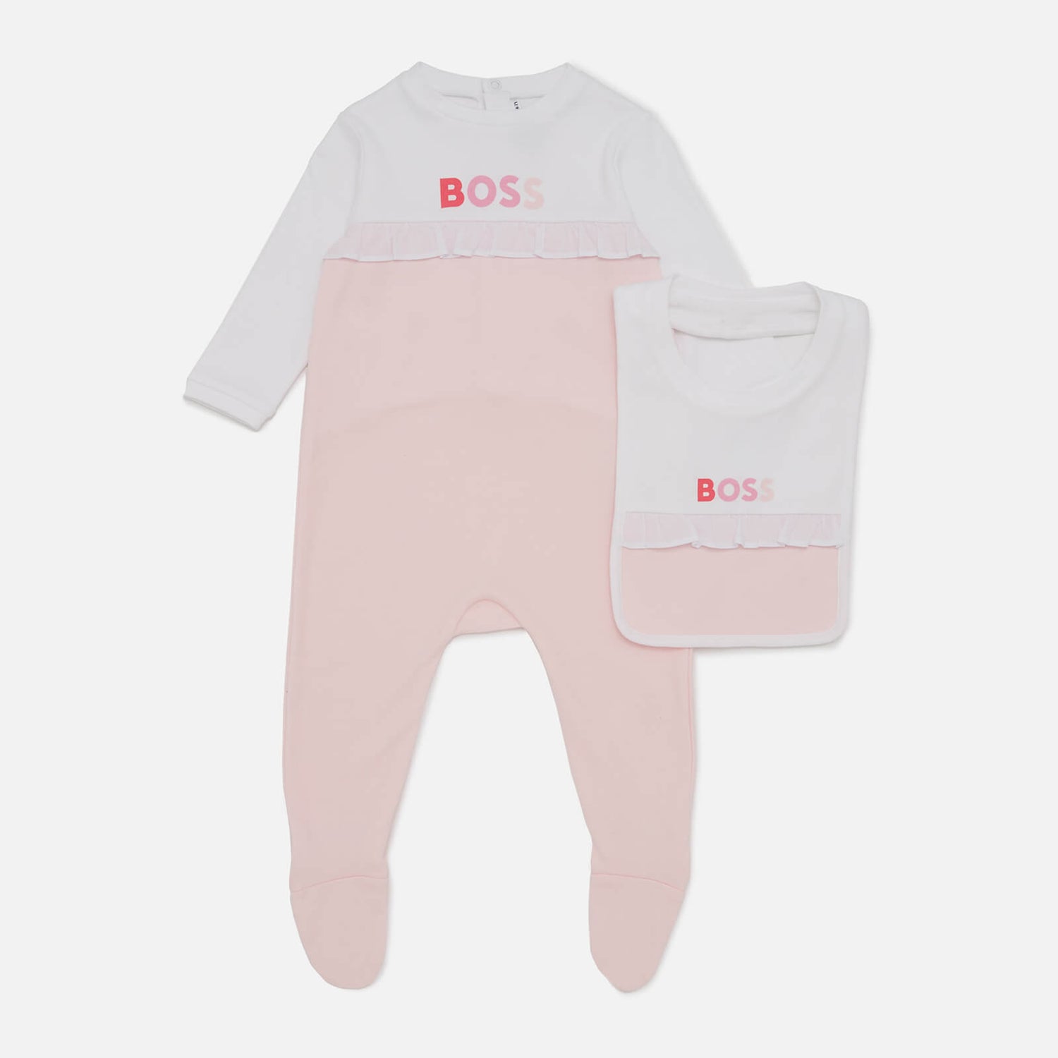 Hugo Boss Baby Girls' Pyjama and Bib Set - Pale Pink - 6 Months