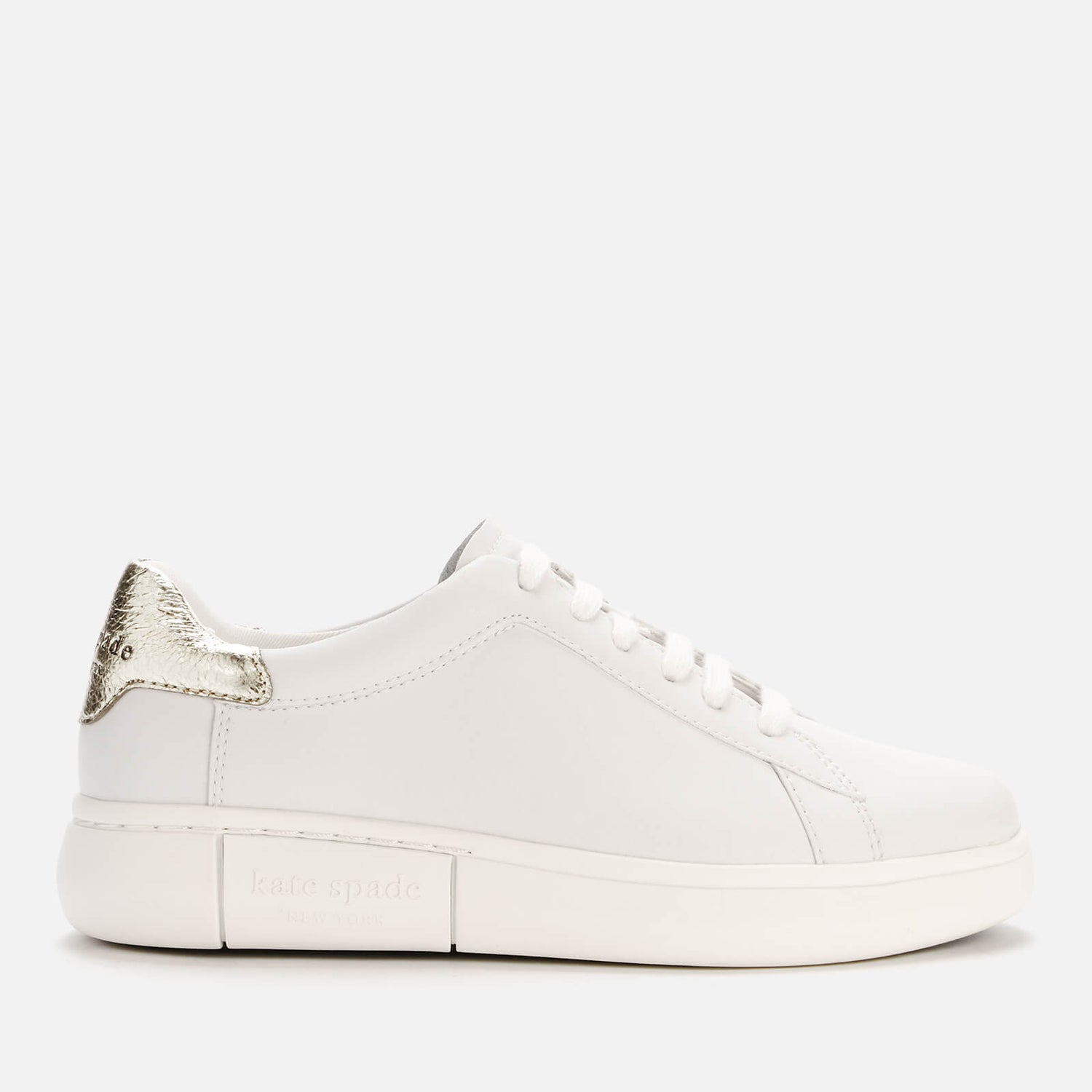 Kate Spade New York Women's Lift Leather Cupsole Trainers - Optic White/Pale Gold - UK 3