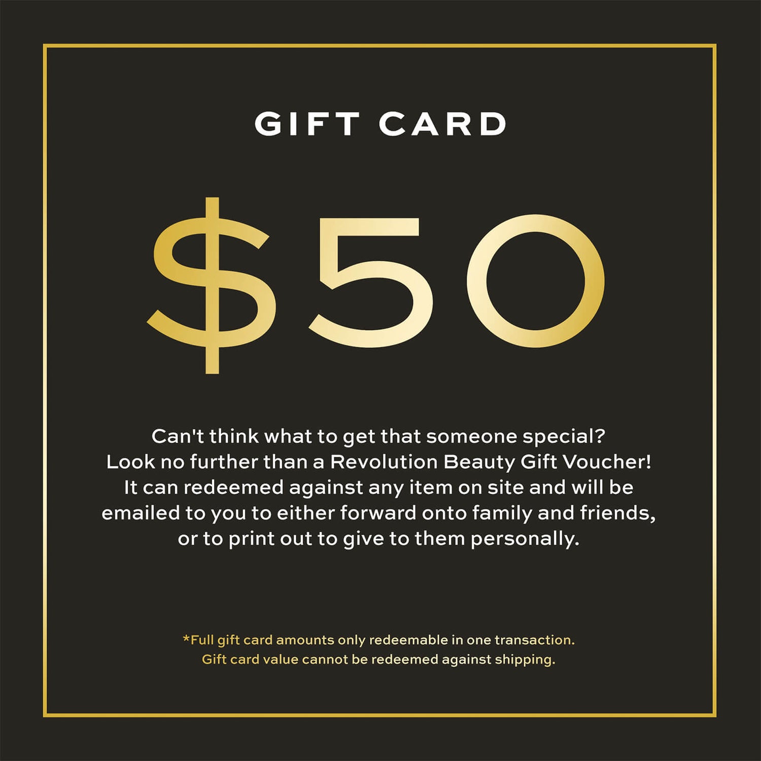 Revolution Beauty $50 Gift Voucher