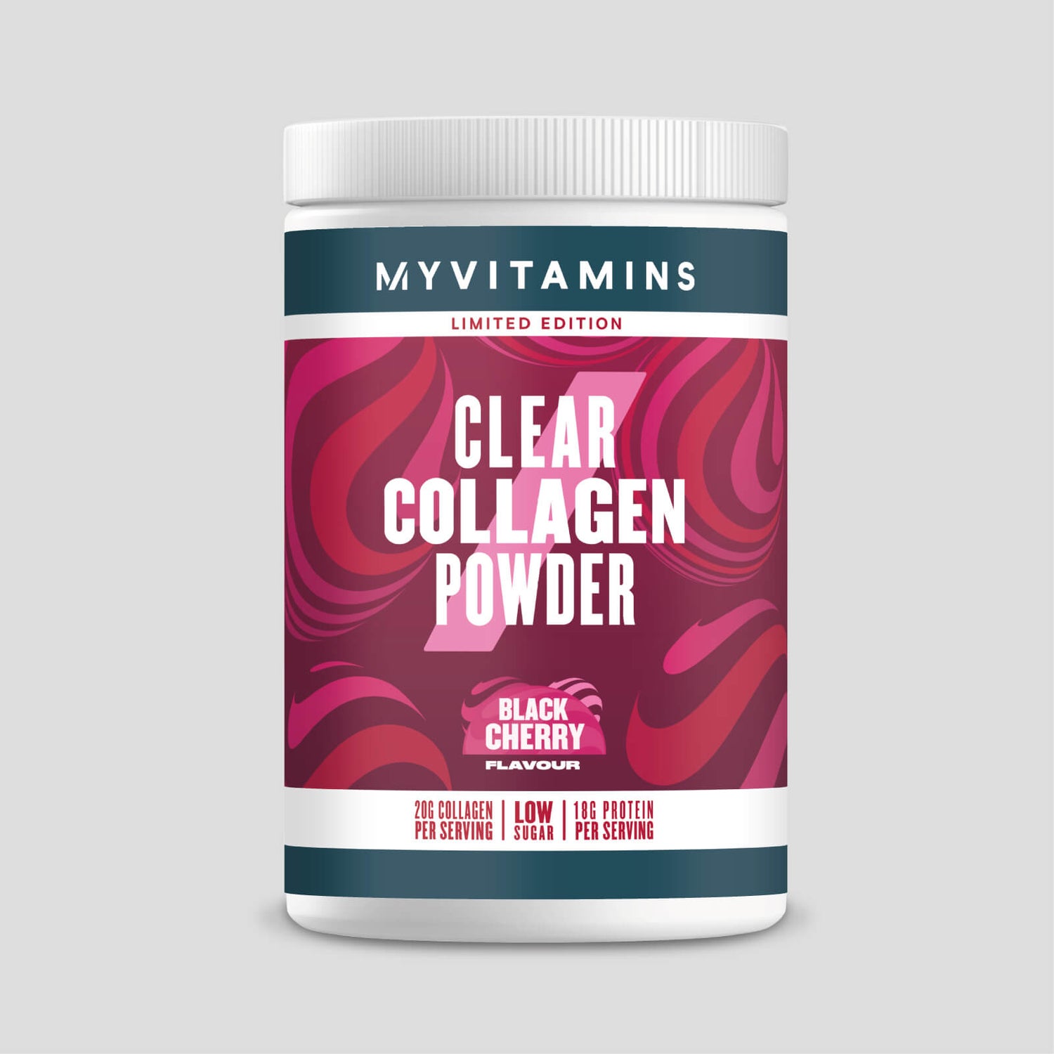 Clear Collagen Powder Tub - Black Cherry