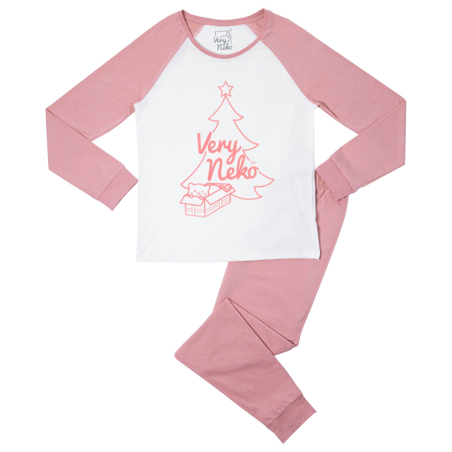 Neko Tree Women's Pyjama Set - Pink White