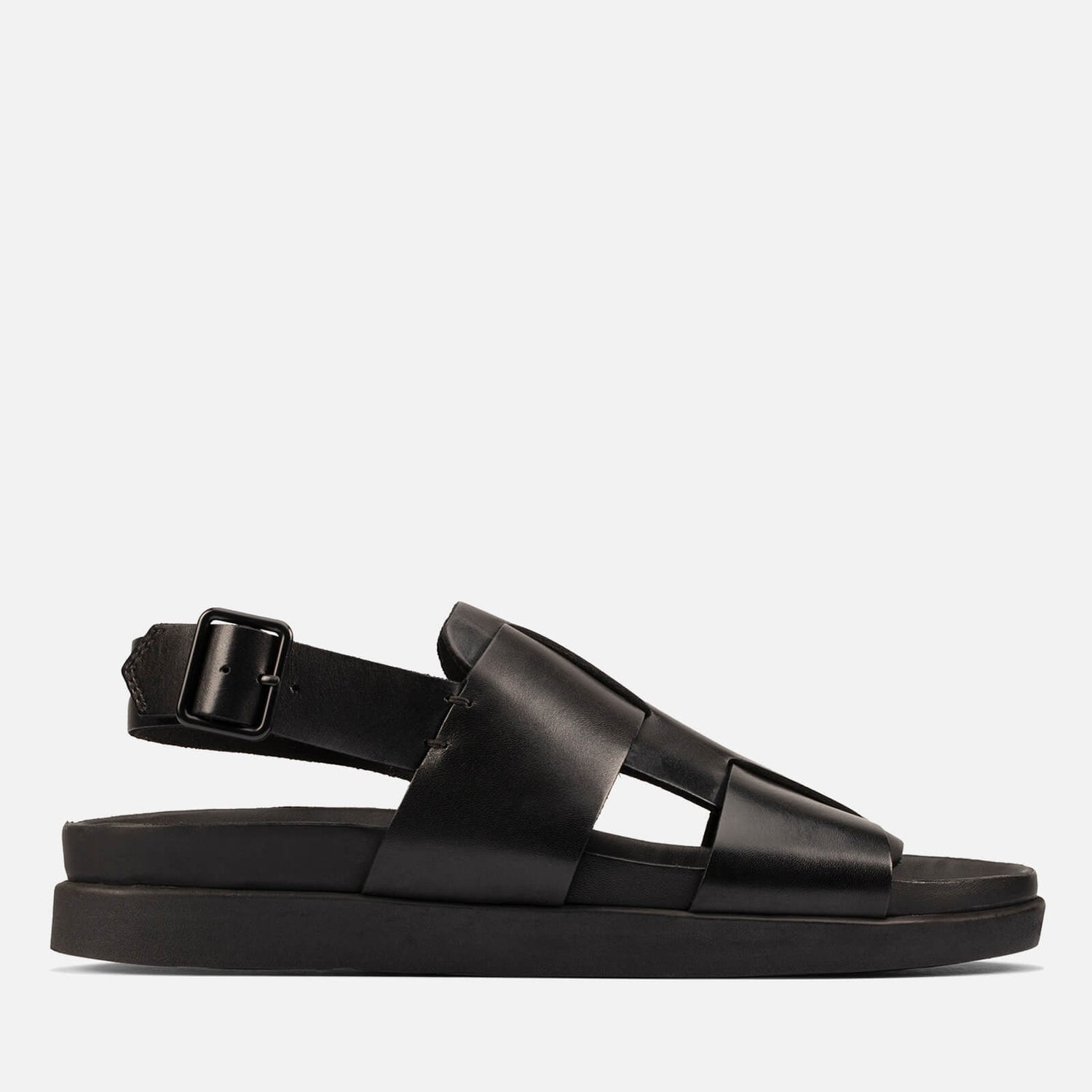 Clarks Men's Sunder Strap Leather Sandals - Black