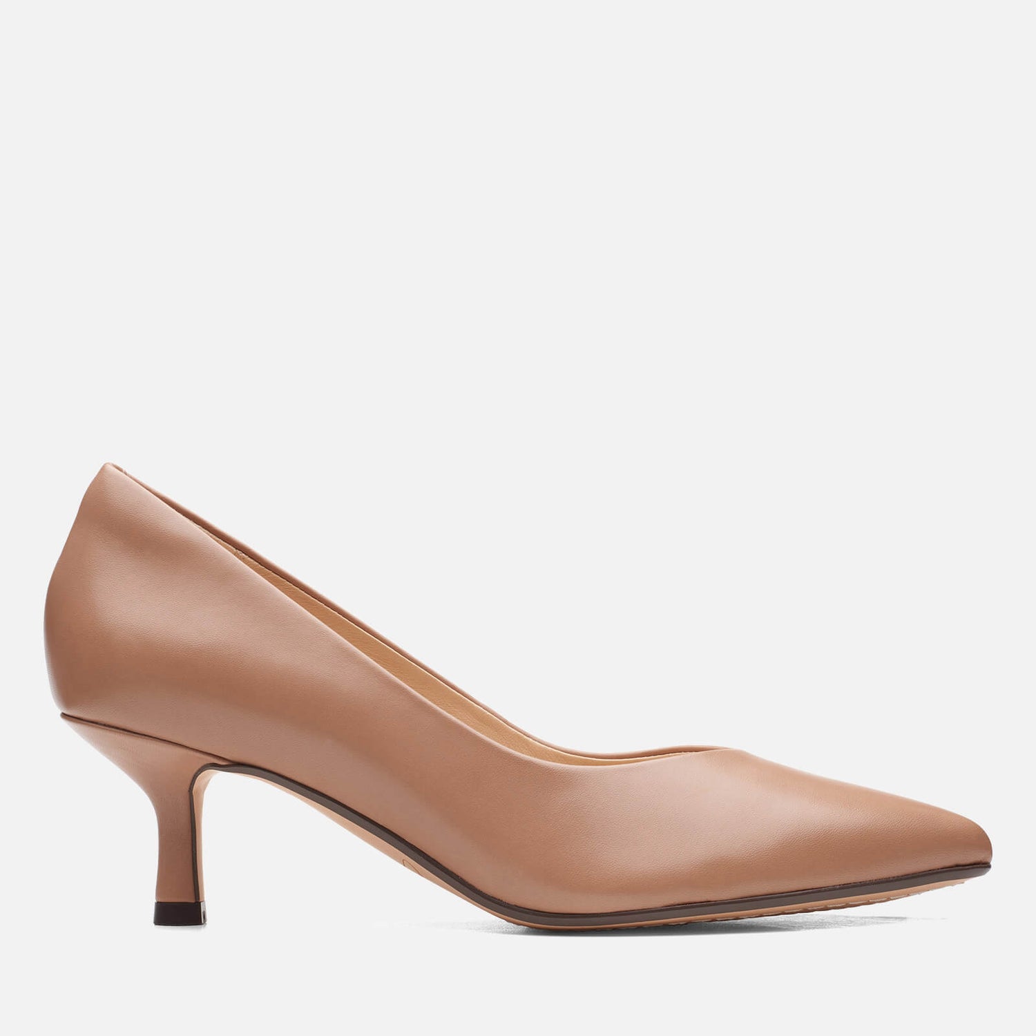 Clarks Women's Violet Leather Court Shoes - Praline - UK 3