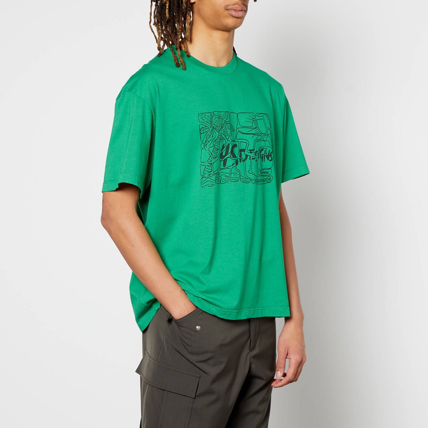 4SDesigns Men's Landscape Motif T-Shirt - Green - S