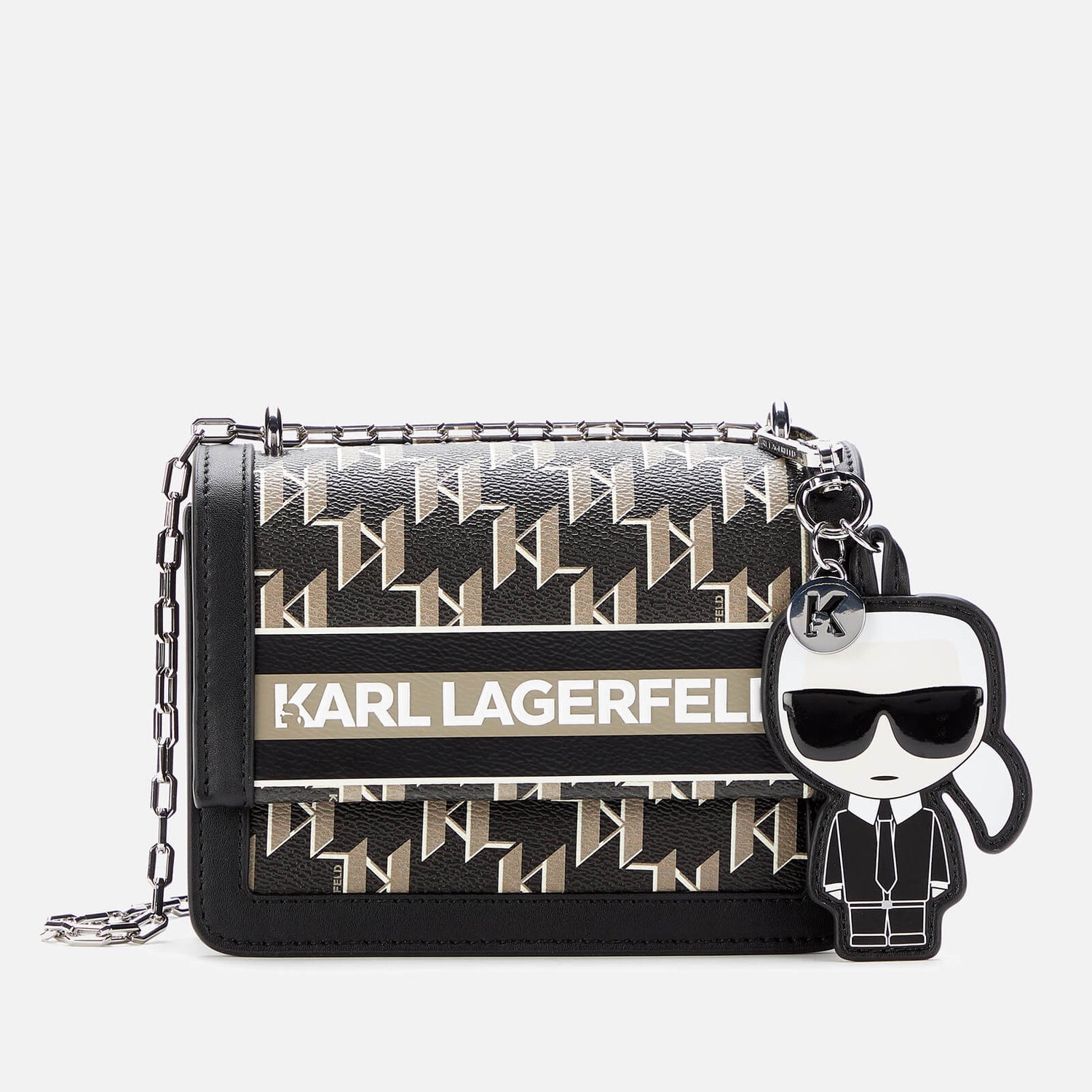 KARL LAGERFELD Women's K/Ikonik Mono Cross Body Bag - Black
