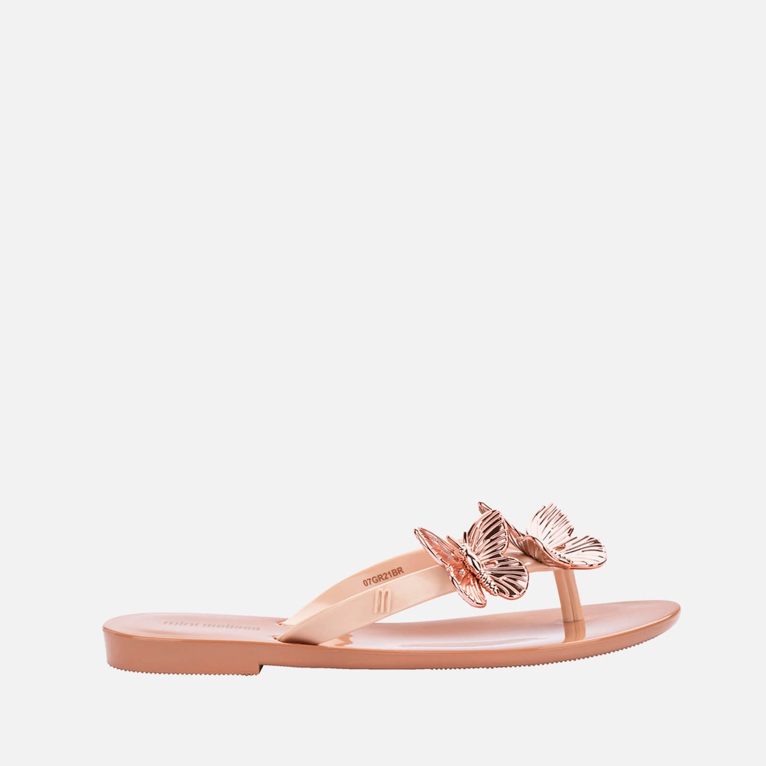 Mini Melissa Girls' Harmonic Butterfly Flip Flops - Rose Nude