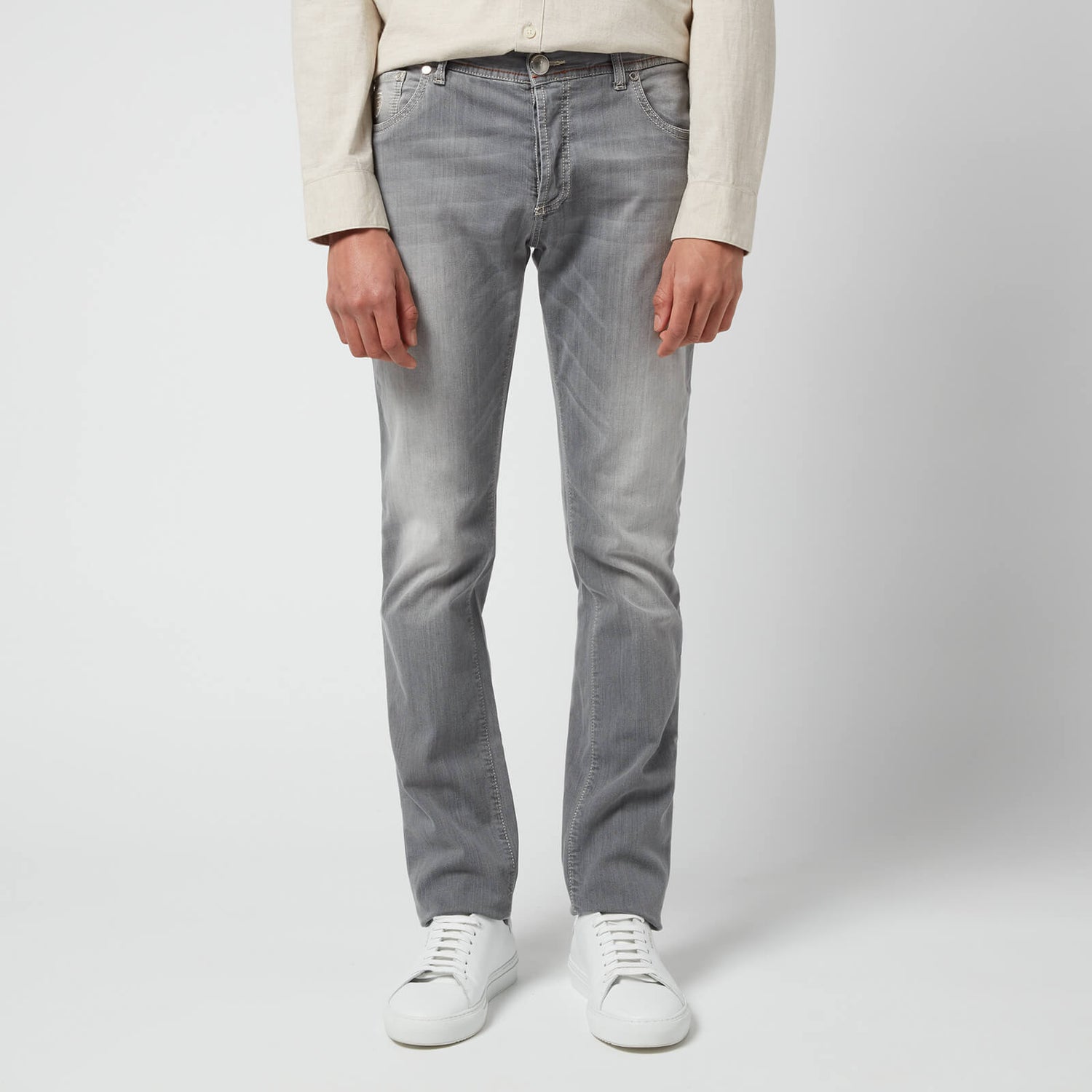 Richard J Brown Men's Tokyo Stretch Denim Slim Jeans - Soft Grey