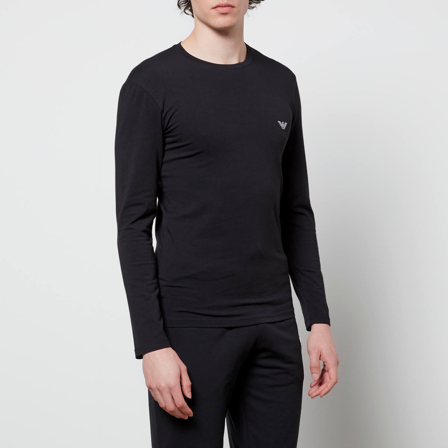 Emporio Armani Men's Shiny Logoband Longsleeve T-Shirt - Black - S