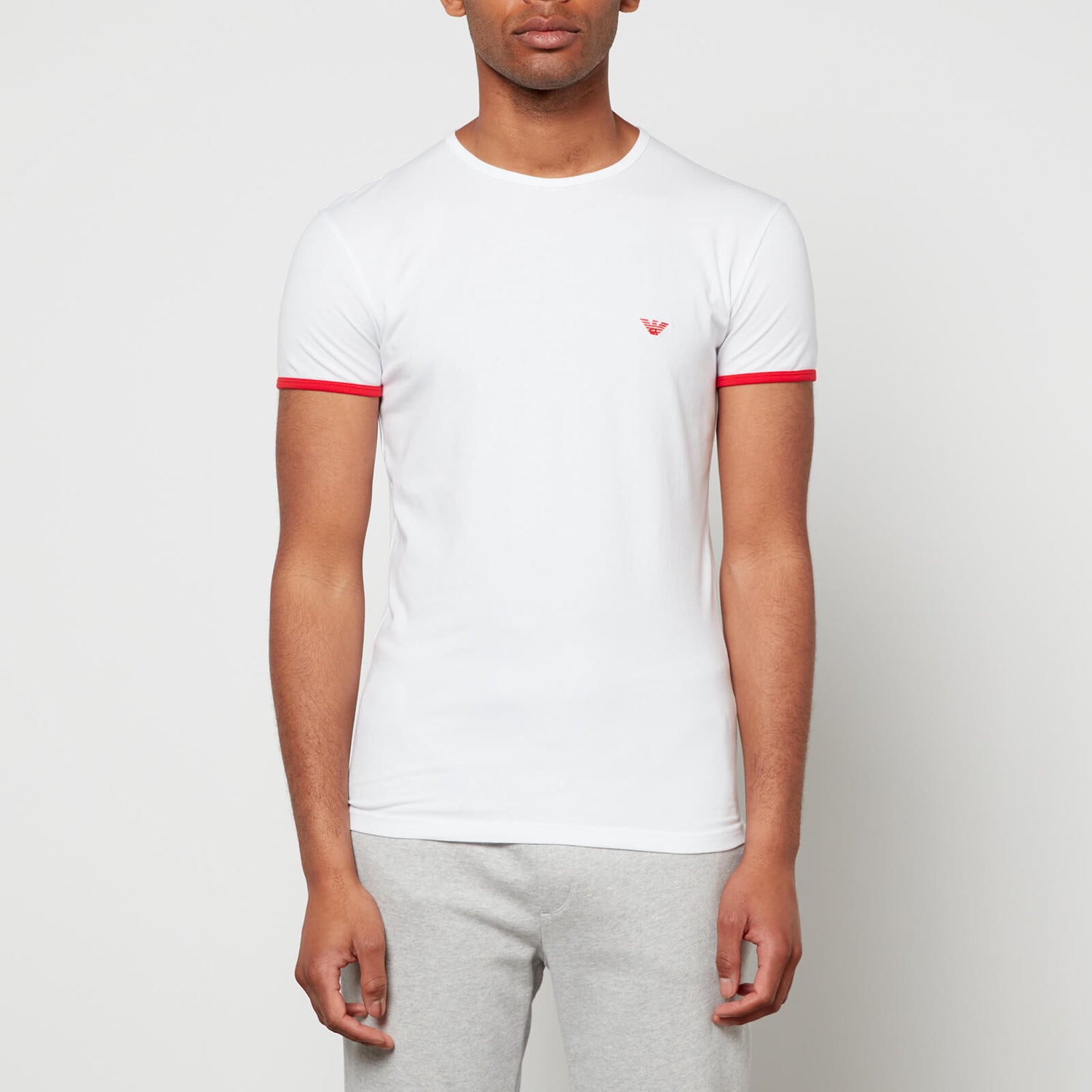 Emporio Armani Men's Contrast Binding T-Shirt - White