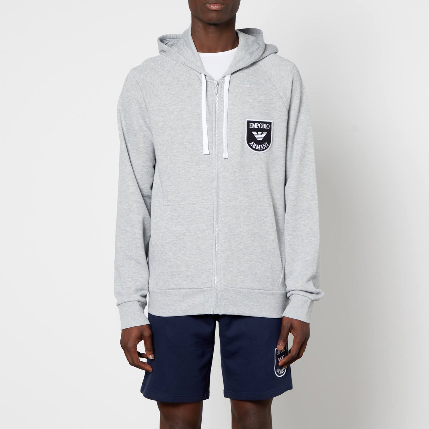 Emporio Armani Men's Iconic Terry Hoodie - Light Grey Melange