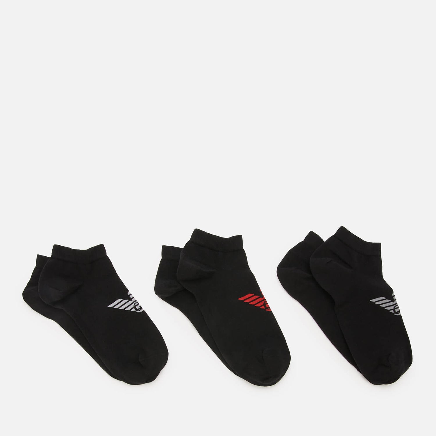 Emporio Armani Men's 3-Pack In Shoe Socks - Black - S