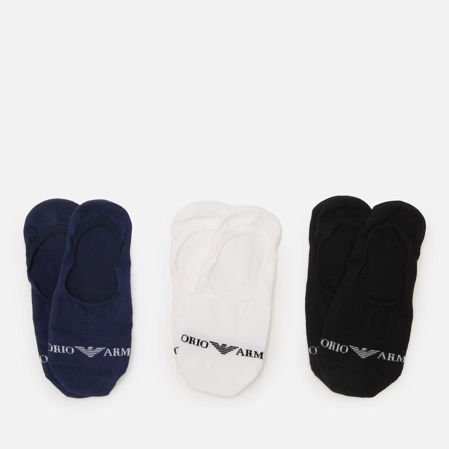 Emporio Armani Men's 3-Pack Invisible Socks - Indigo/Black/White