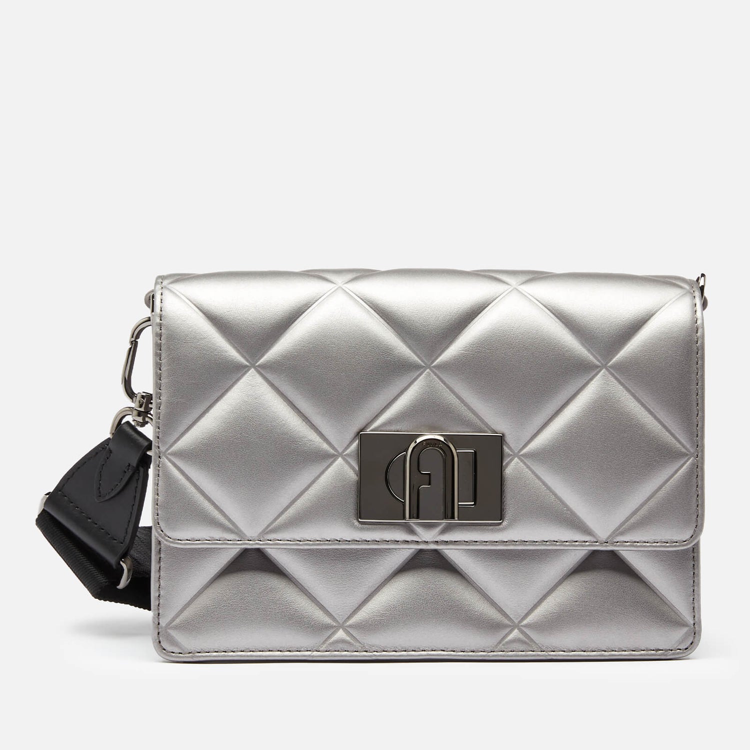 Furla Women's 1927 Quilted Soft Mini Cross Body Bag - Silver