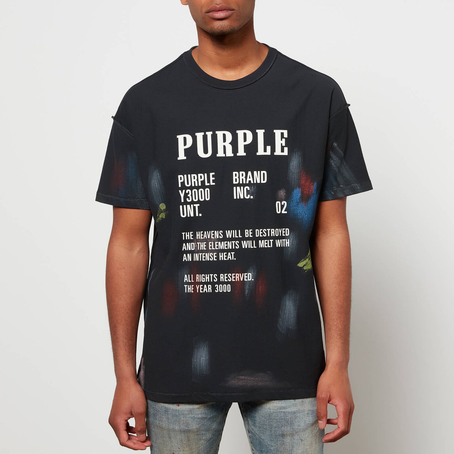 Purple Brand Men's Painted History T-Shirt - Black