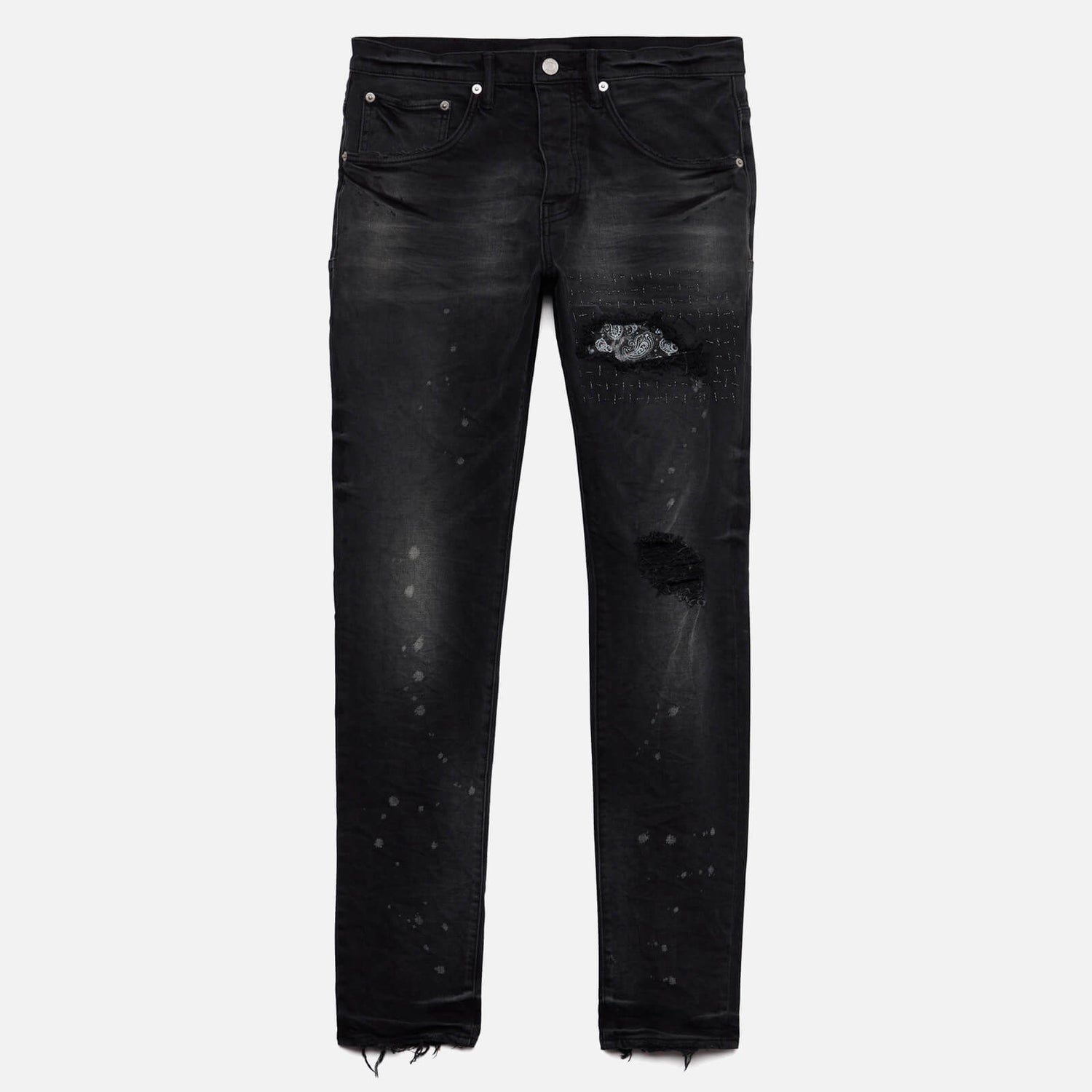 Purple Brand Men's Bandana Patch Denim Jeans - Black - W32