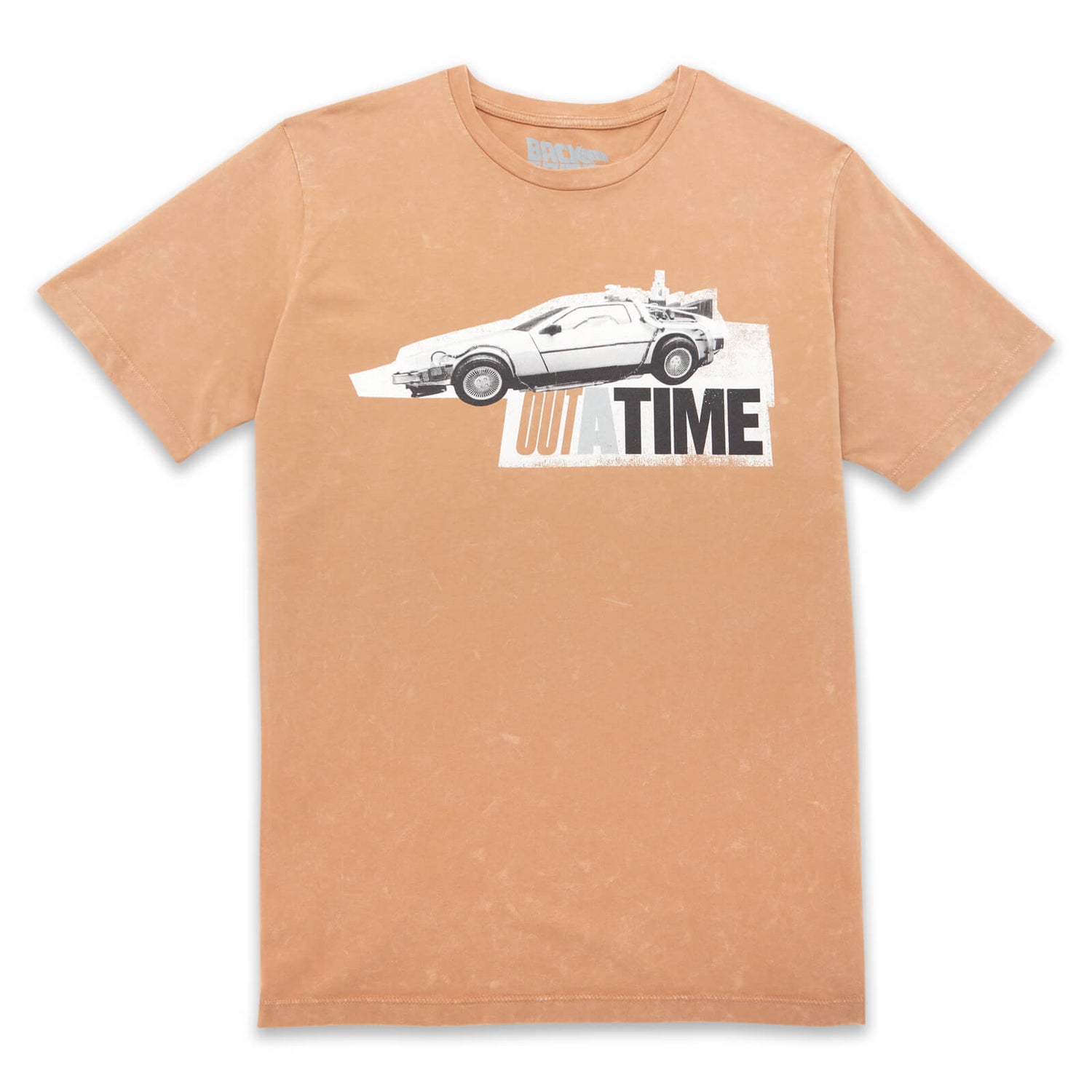 Back to the Future Outatime Unisex T-Shirt - Tan Acid Wash