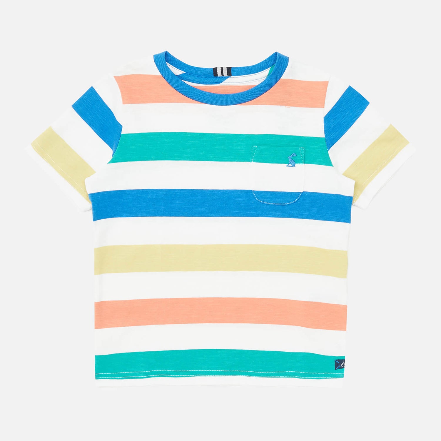 Joules Kids' Short Sleeve Laundered Stripe T-Shirt - Whtmultstp