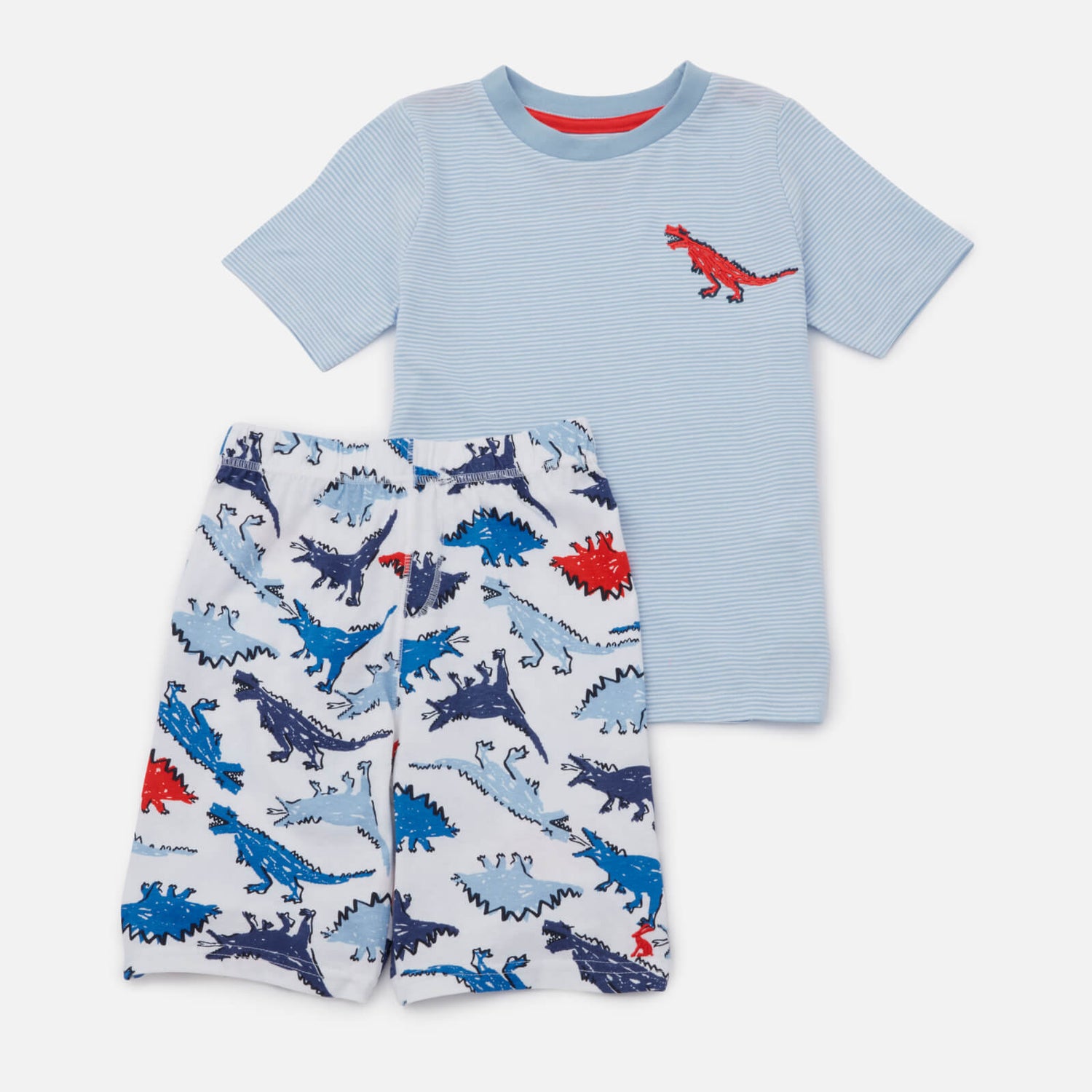 Joules Kids' Shorts Sleeve Pj Set - Scribbly Dino - 3 Years