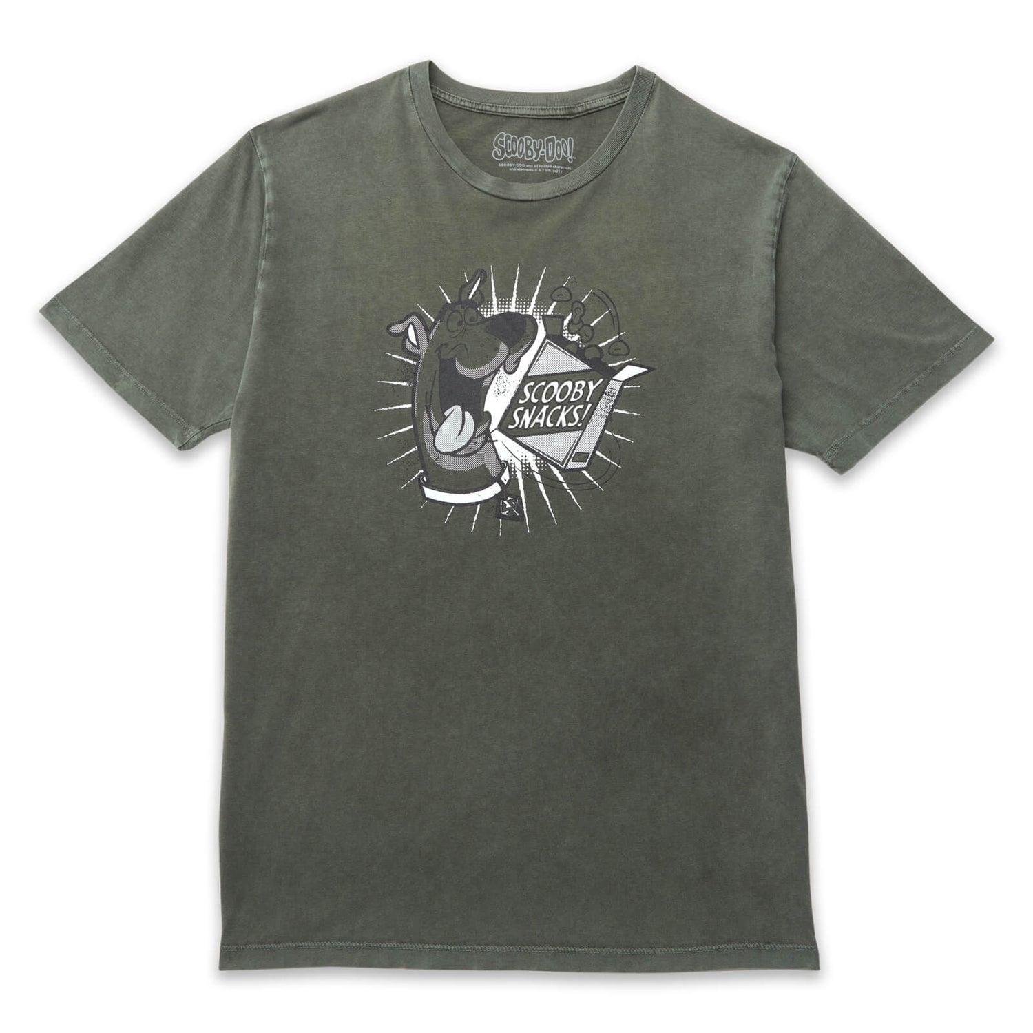 Scooby Doo Scooby Snacks Unisex T-Shirt - Khaki Acid Wash
