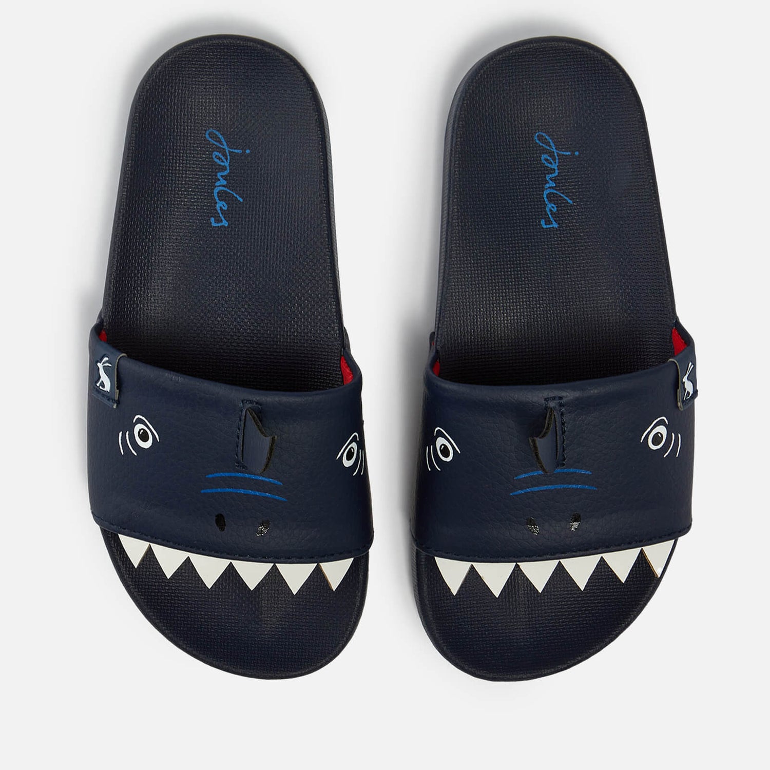 Joules Kids' Shark Printed Faux Leather Sliders