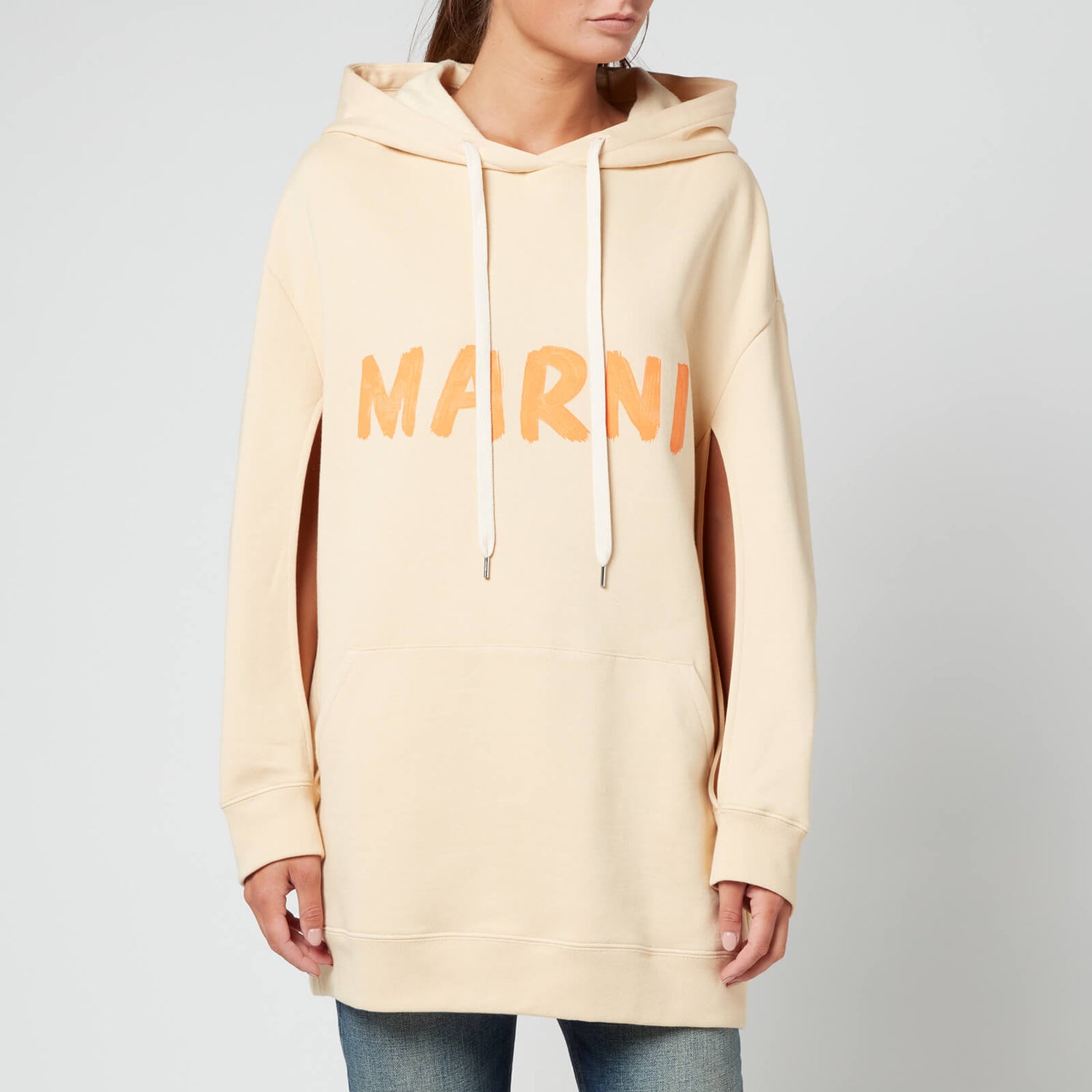 Marni Women's Logo Oversized Hooded Top - Ivory - IT38/UK6