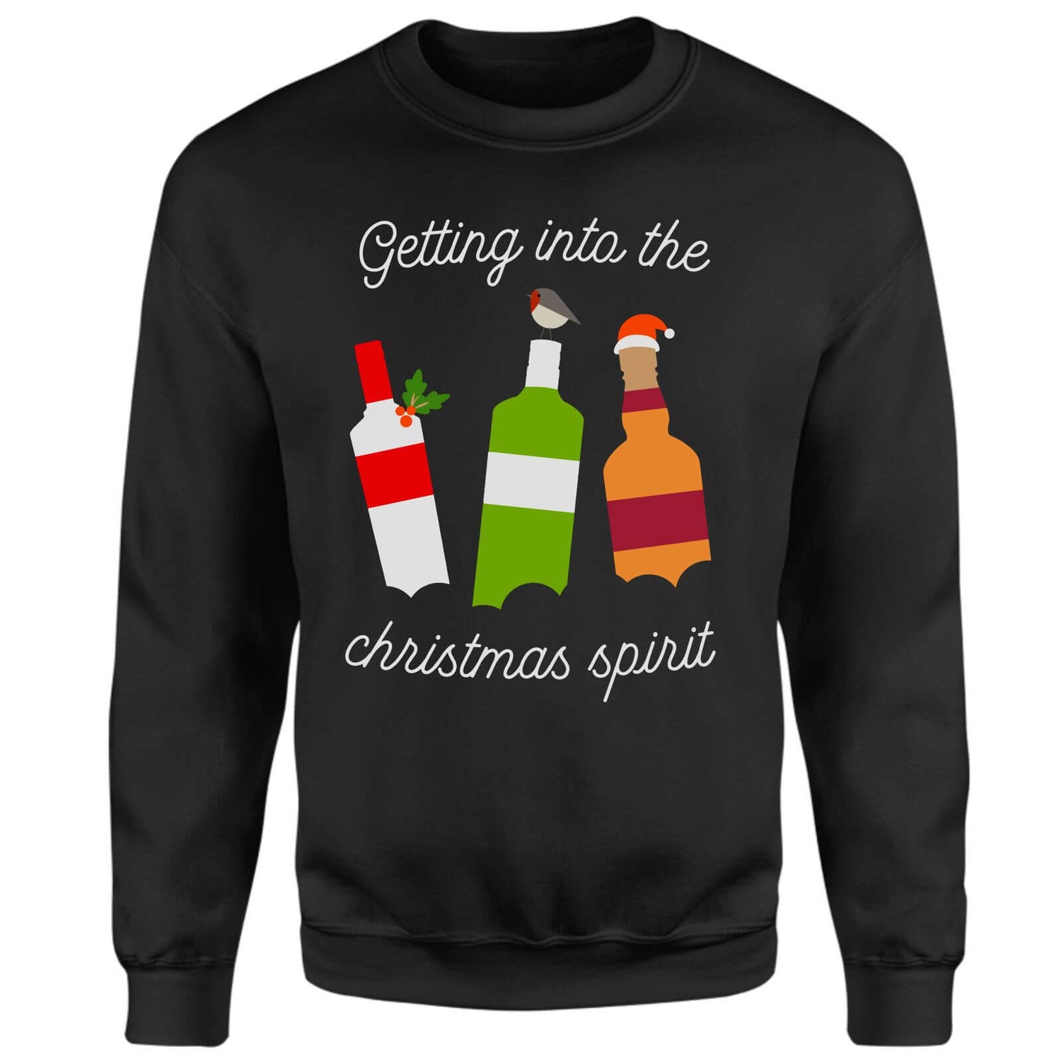 Christmas Night Spirits Unisex Sweatshirt - Black