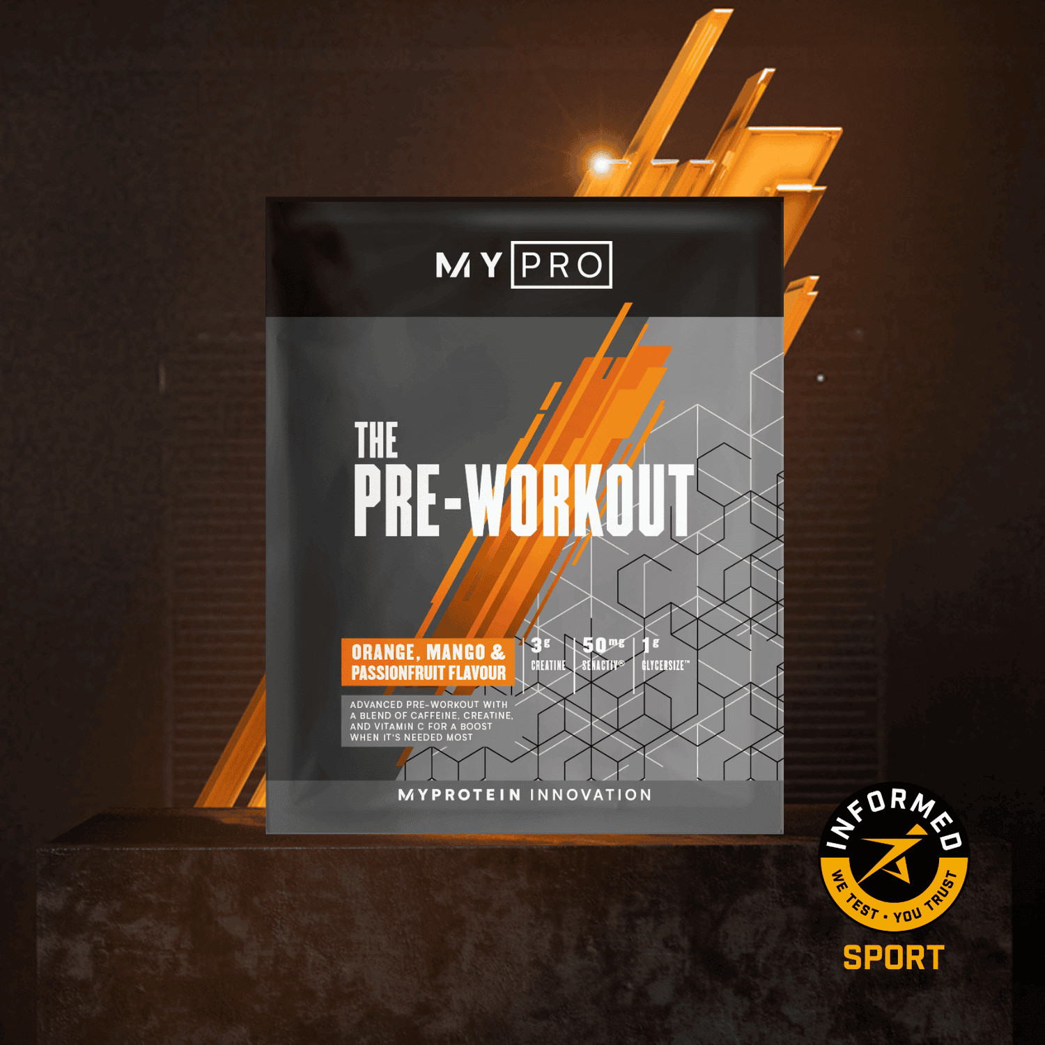 Myprotein THE Pre-Workout Pre V3 (Sample) (AU) - 15.5g - Orange Mango Passionfruit