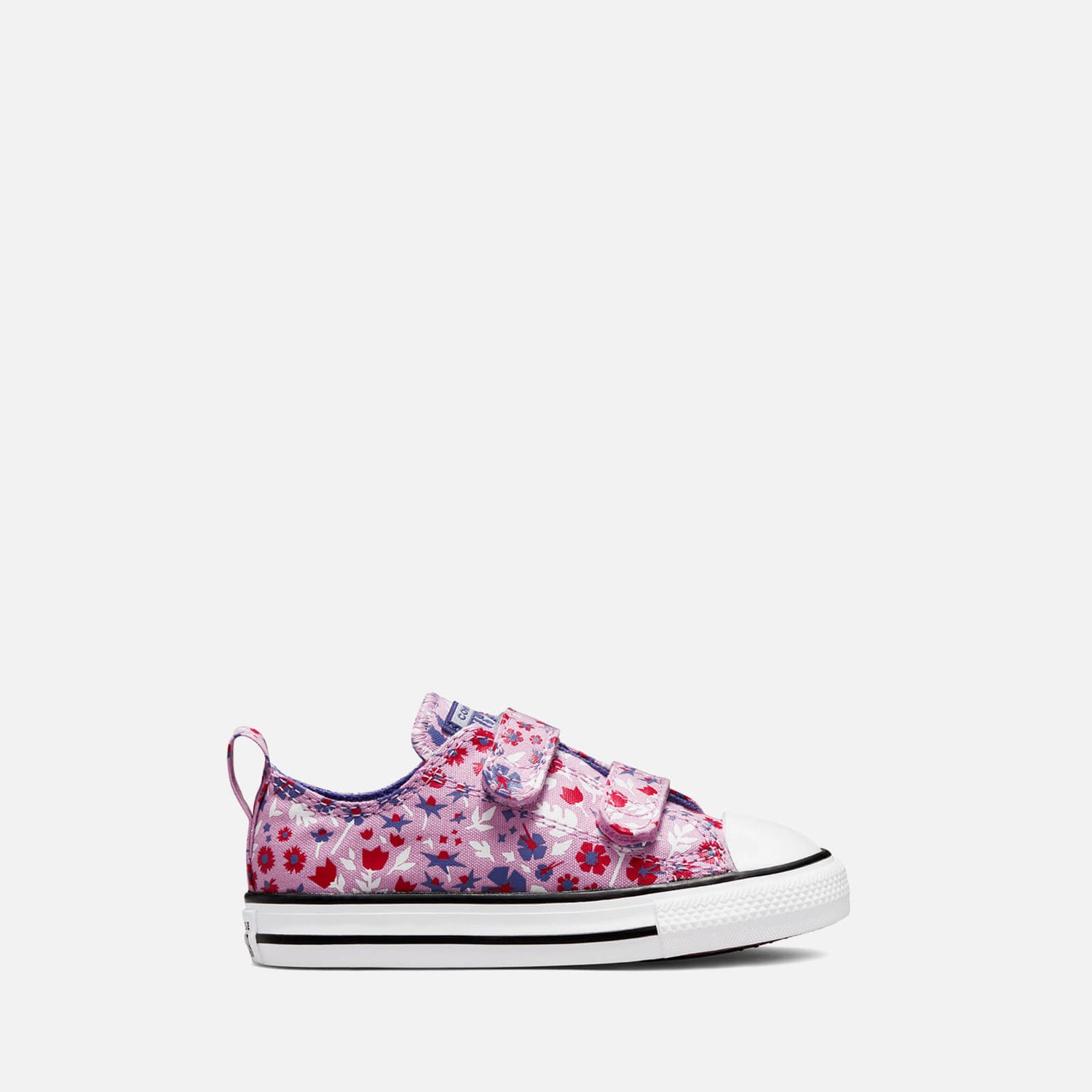 Converse Toddlers' Chuck Taylor All Star 2V Paper Floral Print Trainers - Beyond Pink/Washed Indigo - UK 4 Baby