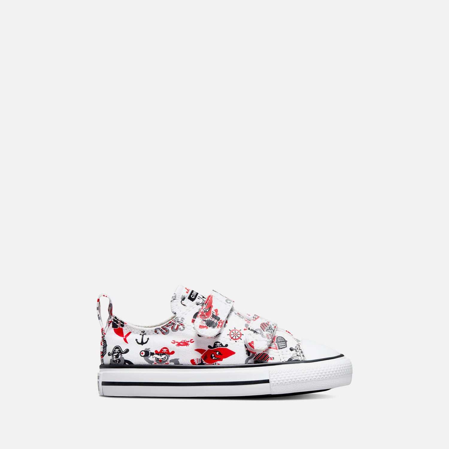 Converse Toddlers' Chuck Taylor All Star 2V Pirate Trainers - White/University Red/Black - UK 4 Baby