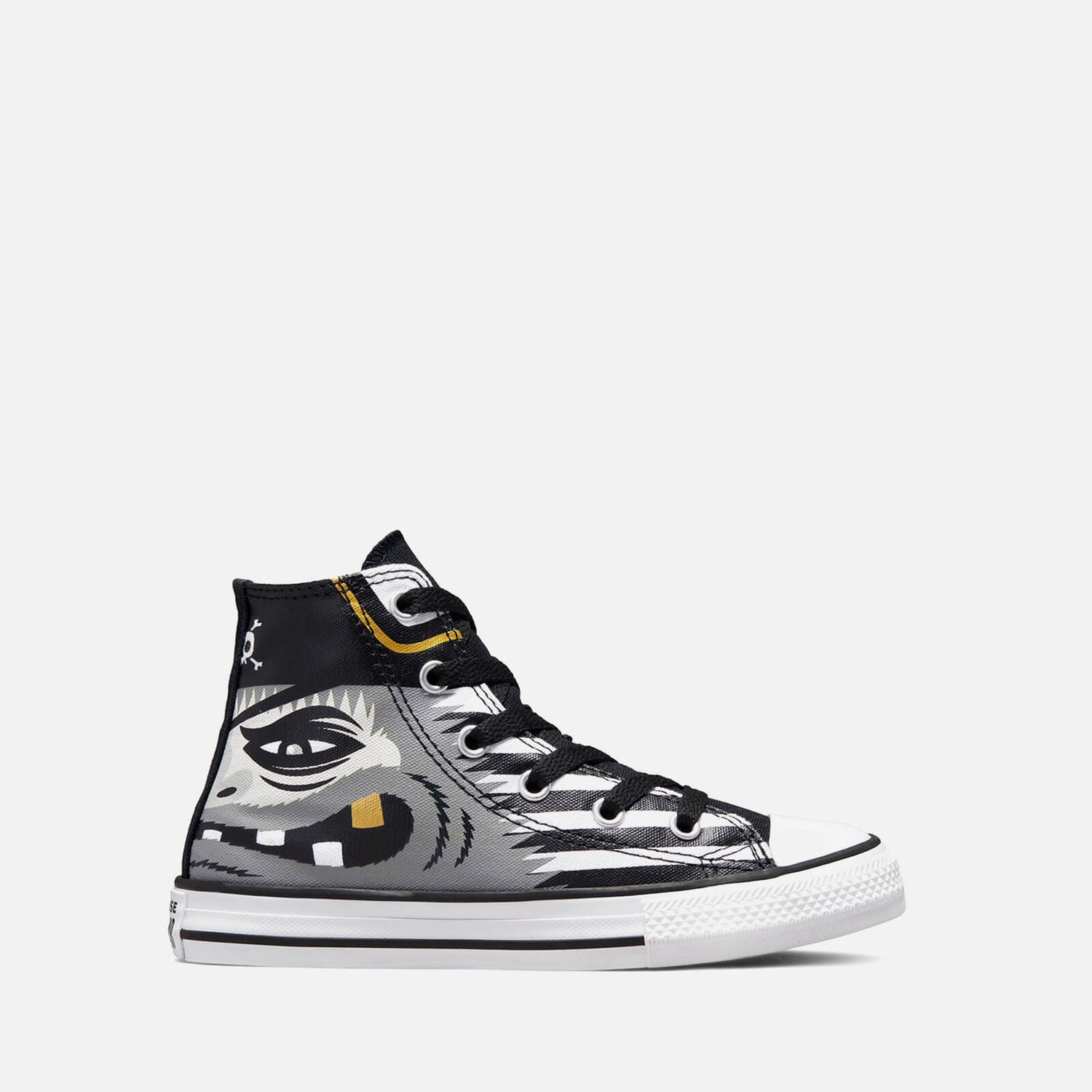 Converse Kids' Chuck Taylor All Star Pirate Print Hi-Top Trainer - White/Black/Gold