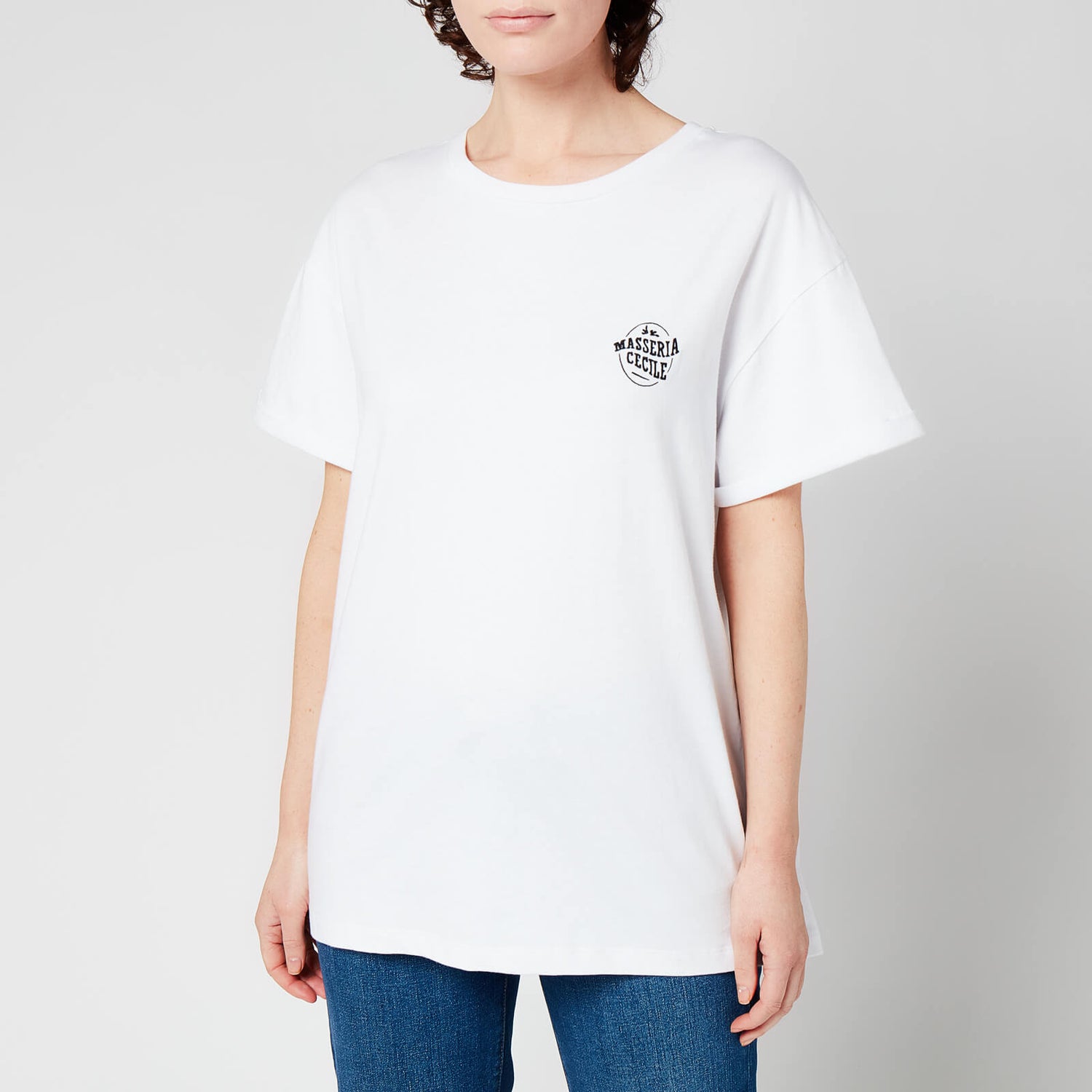 Être Cécile Women's Andy C Singer Italia Map Oversize T-Shirt - White - XS