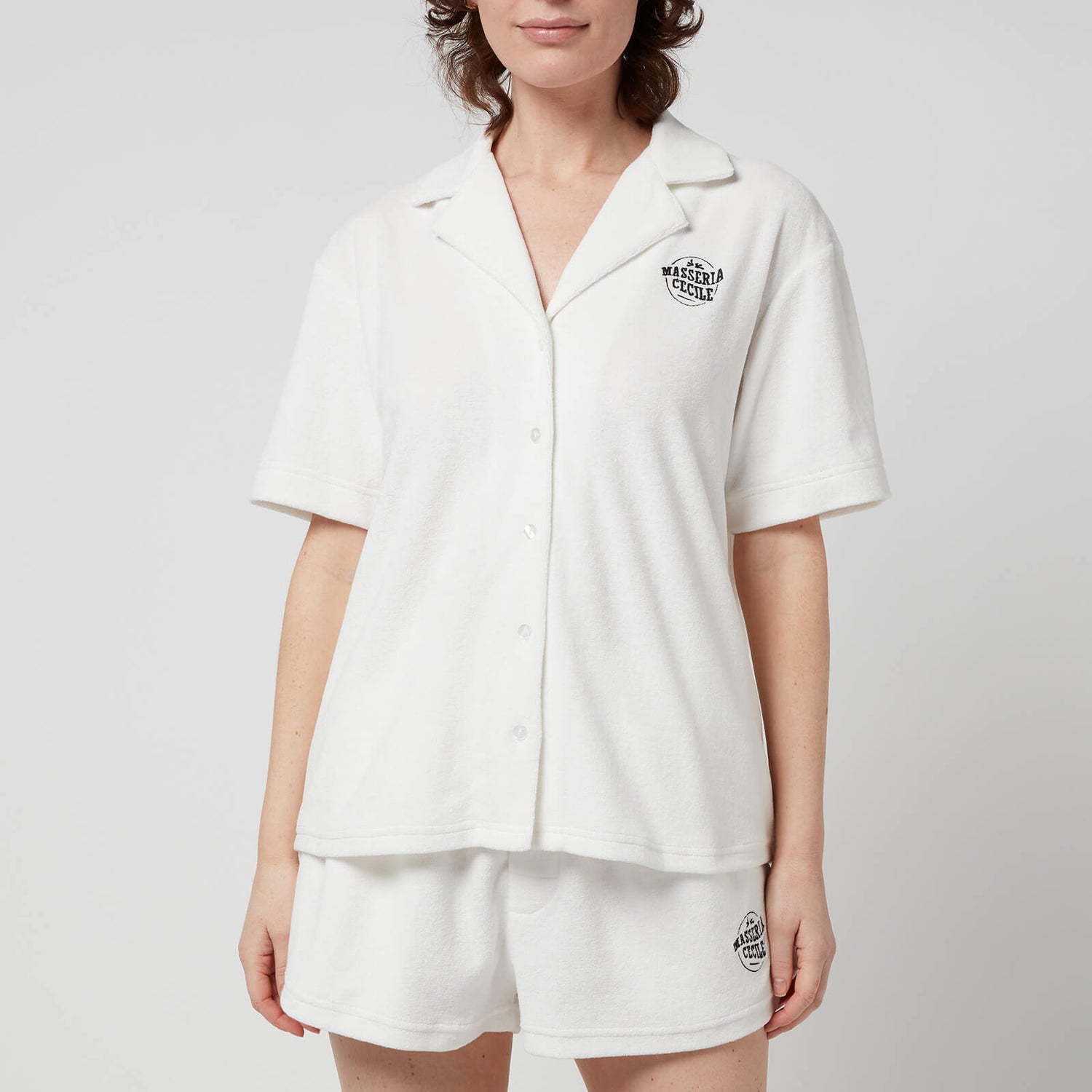 Être Cécile Women's Andy C Singer Towelling Short Sleeve Shirt - Ivory - L