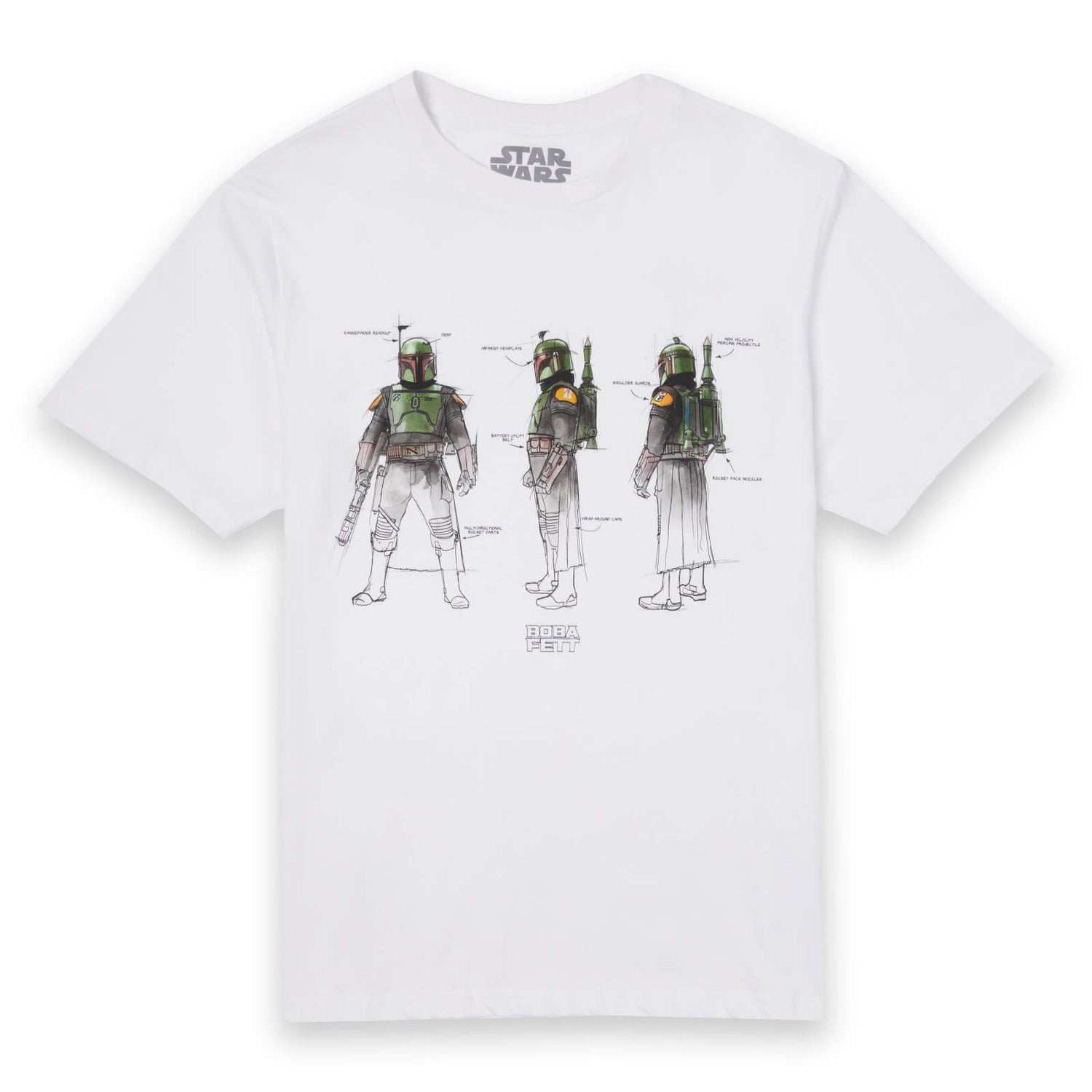 Camiseta unisex Rotating Illustrations de Star Wars - Blanco