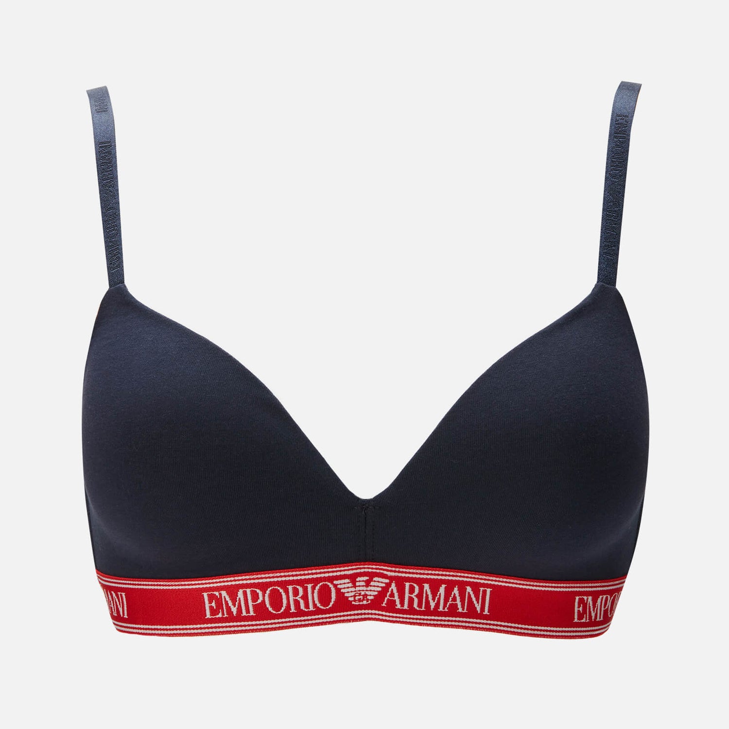 Emporio Armani Women's Iconic Logoband Padded Triangle Bra - Marine