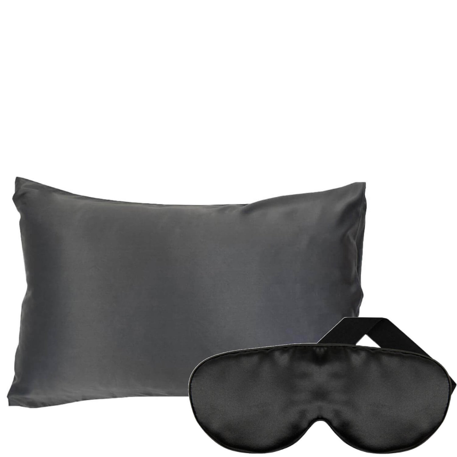 The Goodnight Co. Silk Sleep Mask and Queen Size Pillowcase - Charcoal (Worth $140.00)