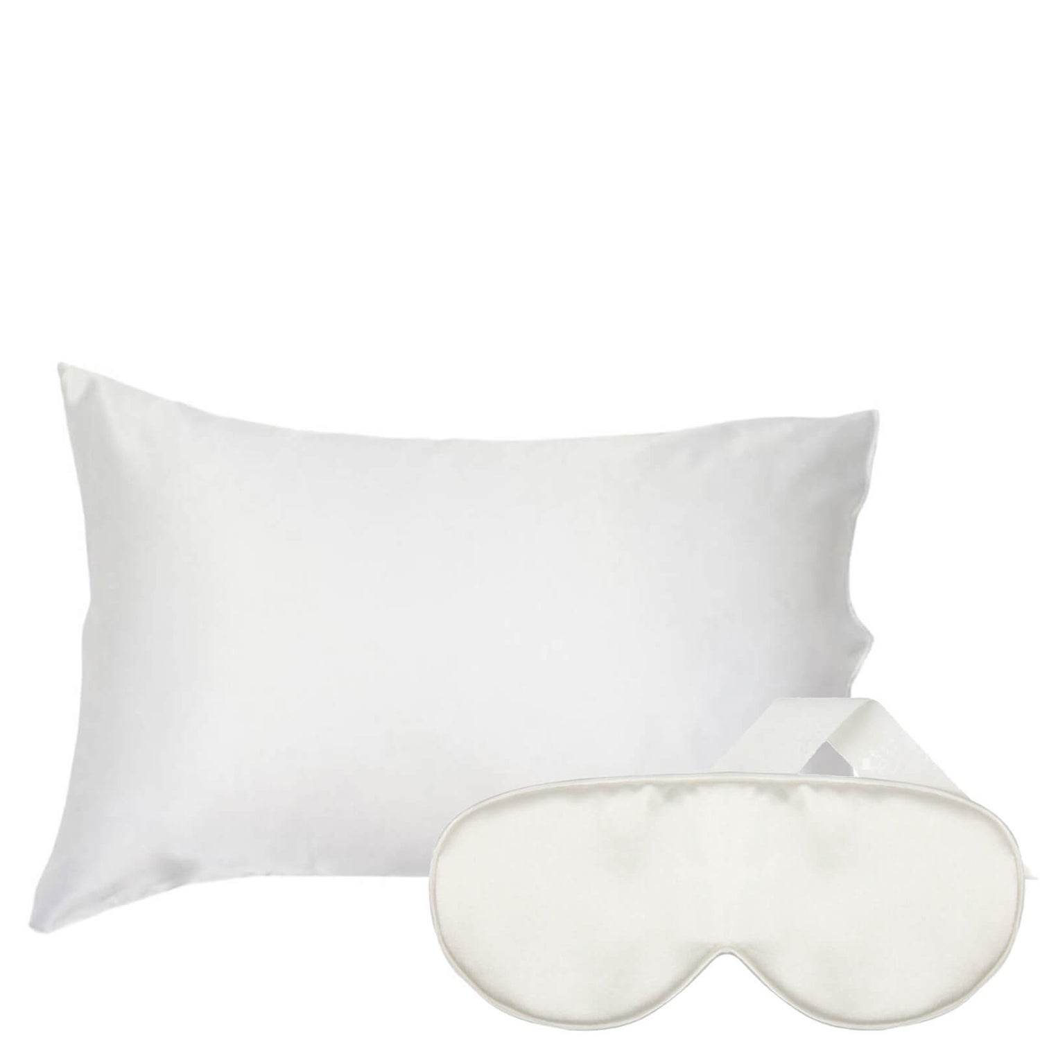 The Goodnight Co. Silk Sleep Mask and Queen Size Pillowcase - White (Worth $140.00)