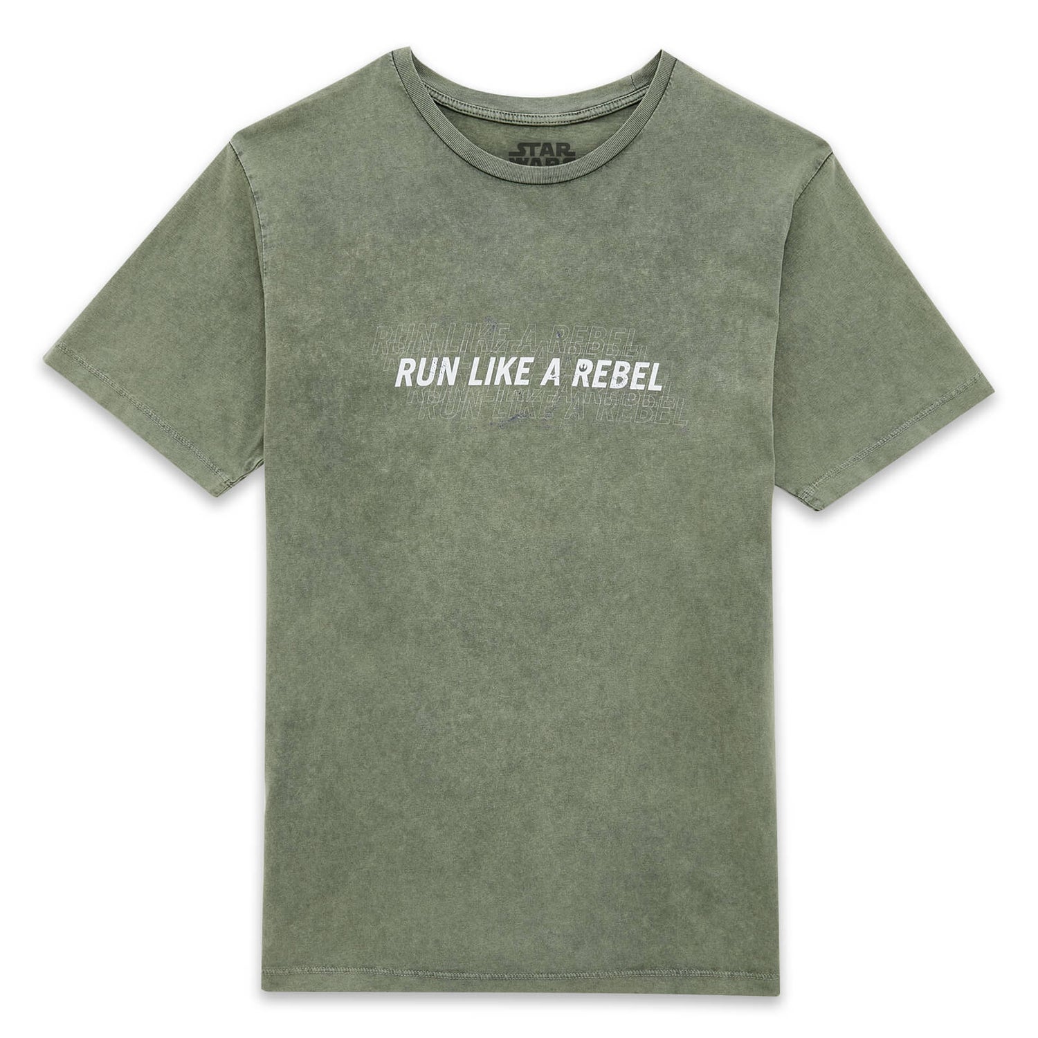 Camiseta unisex Run Like A Rebel de Star Wars - Lavado ácido caqui