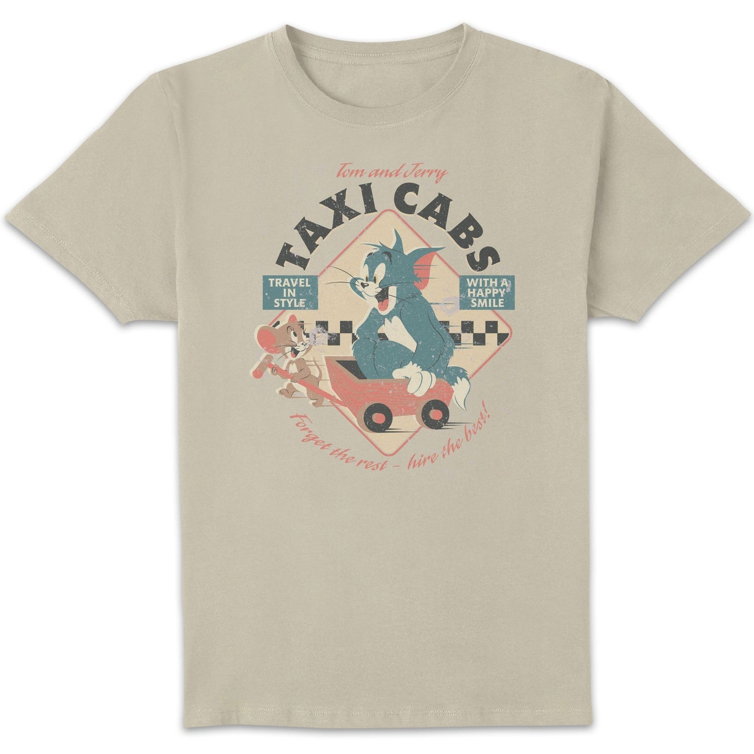 Tom & Jerry Taxi Cabs Unisex T-Shirt - Vintage Cream