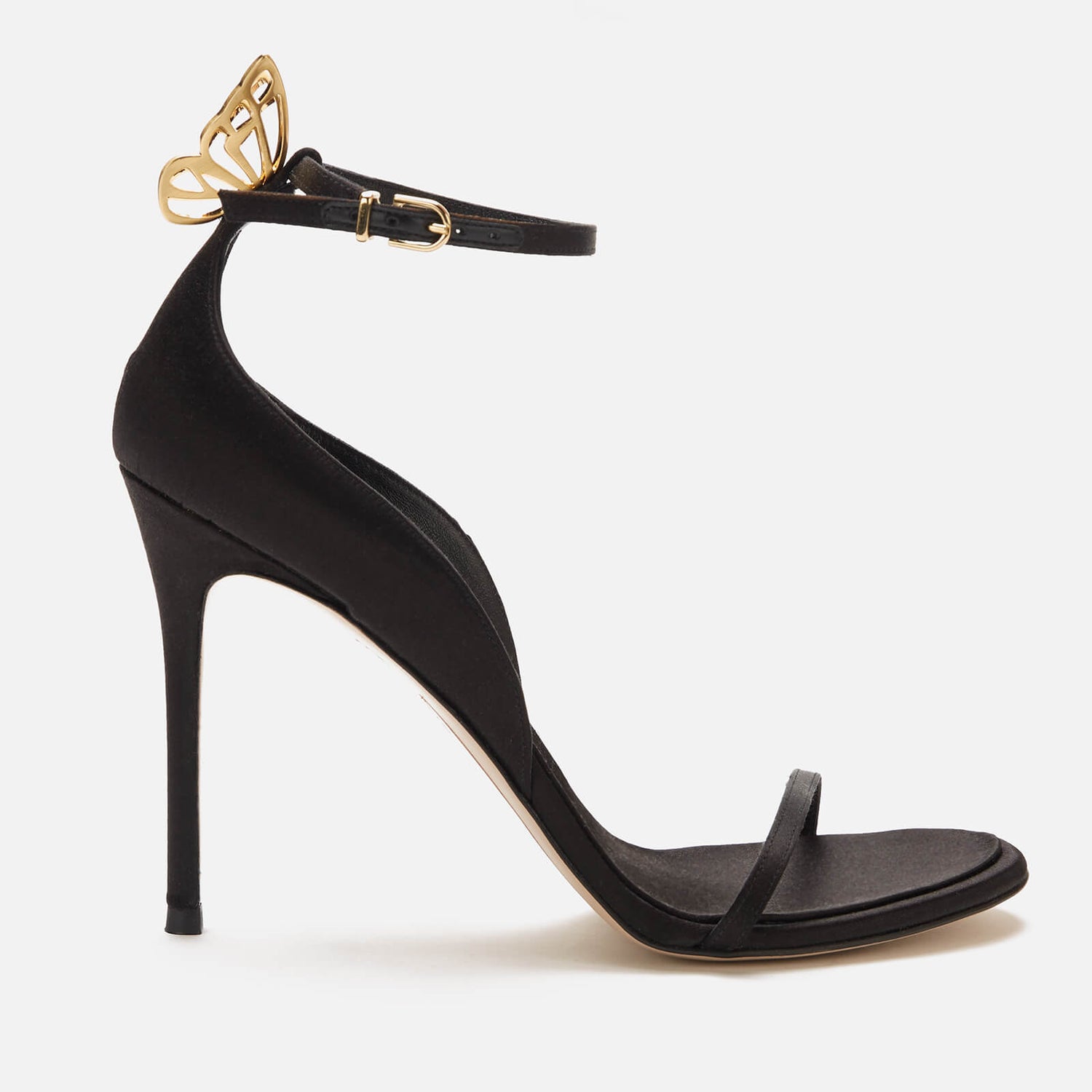 Sophia Webster Women's Mariposa Heeled Sandals - Black Satin/Gold - UK 3