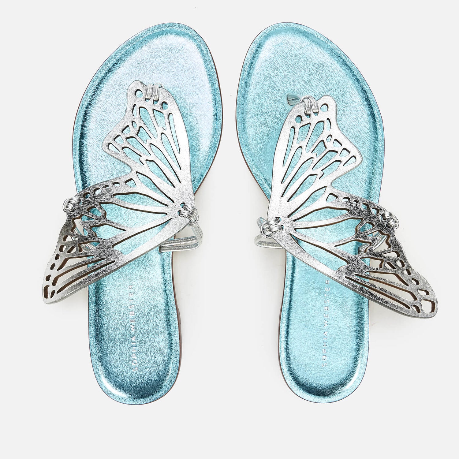 Sophia Webster Women's Talulah Toe-Post Sandals - Silver/Spearmint - UK 3