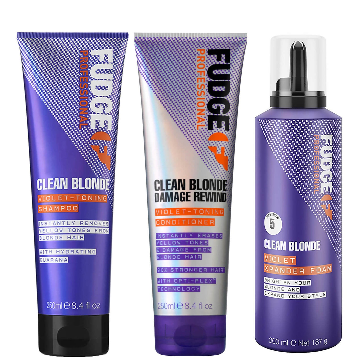 Fudge Professional Violet Shampoo, Conditioner and Xpander Foam Bundle |  lookfantastic Singapore