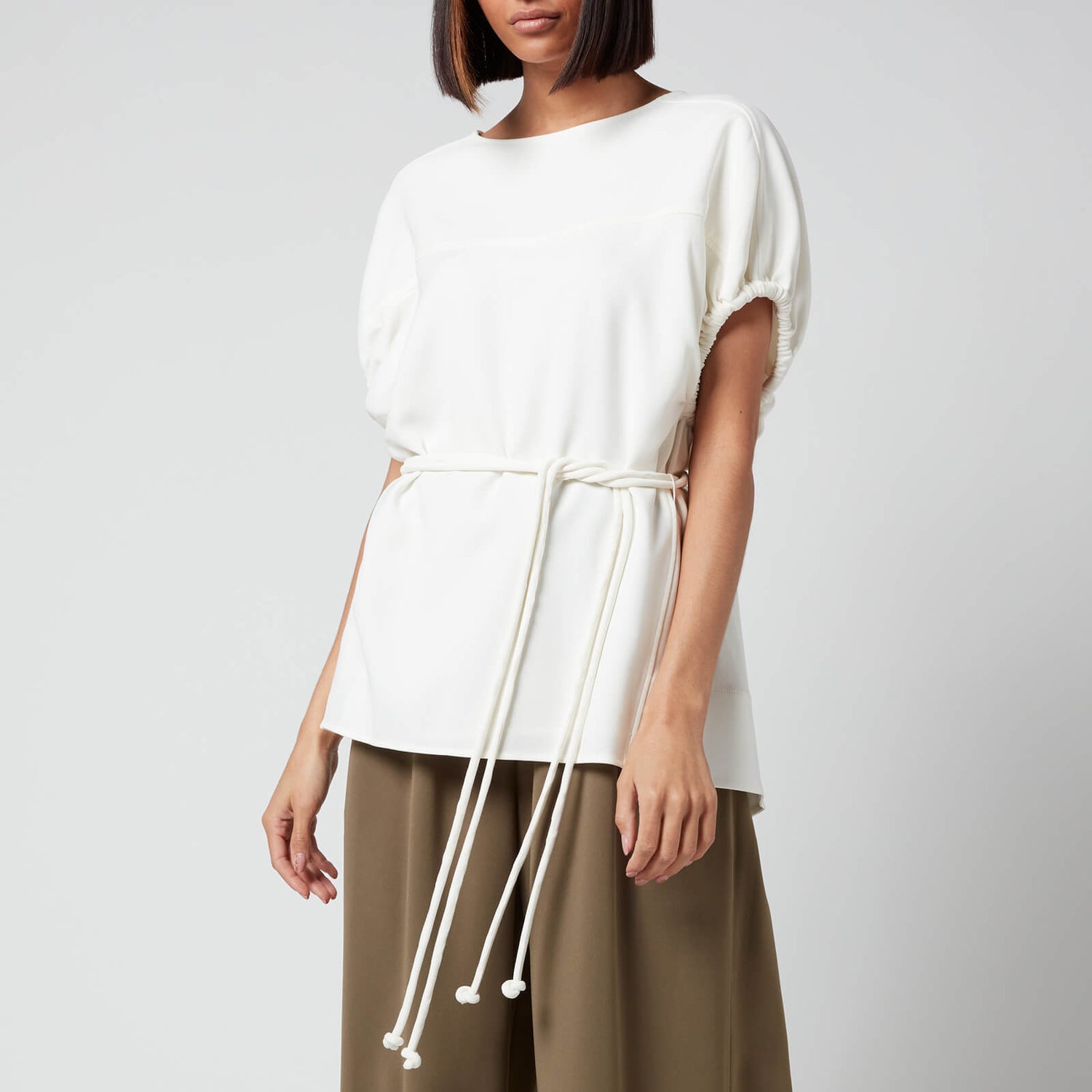 Proenza Schouler Women's Matte Crepe Rounded Sleeve Top - Off White - US 4/UK 8