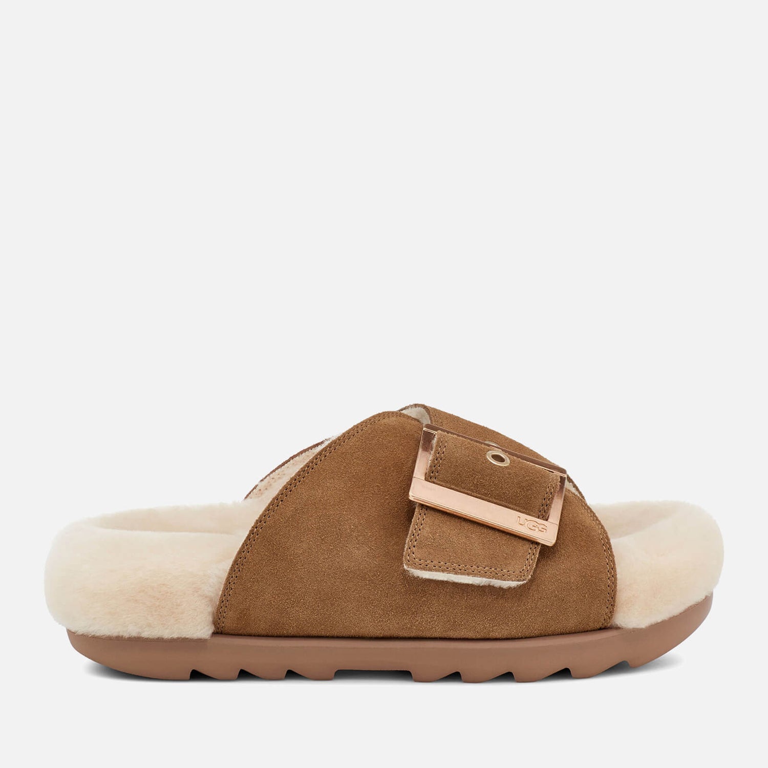 UGG Women's Outslide Buckle Suede Sandals - Chestnut